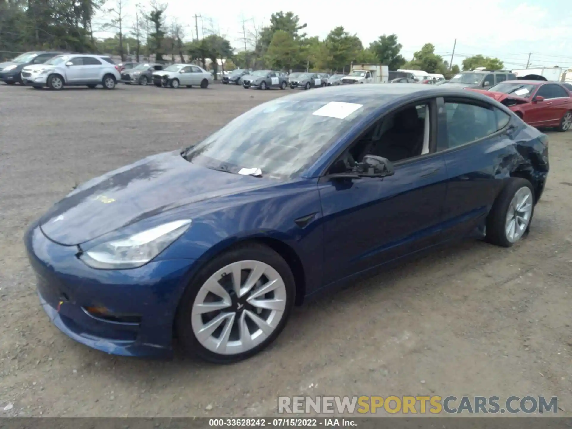 2 Photograph of a damaged car 5YJ3E1EB6NF209766 TESLA MODEL 3 2022