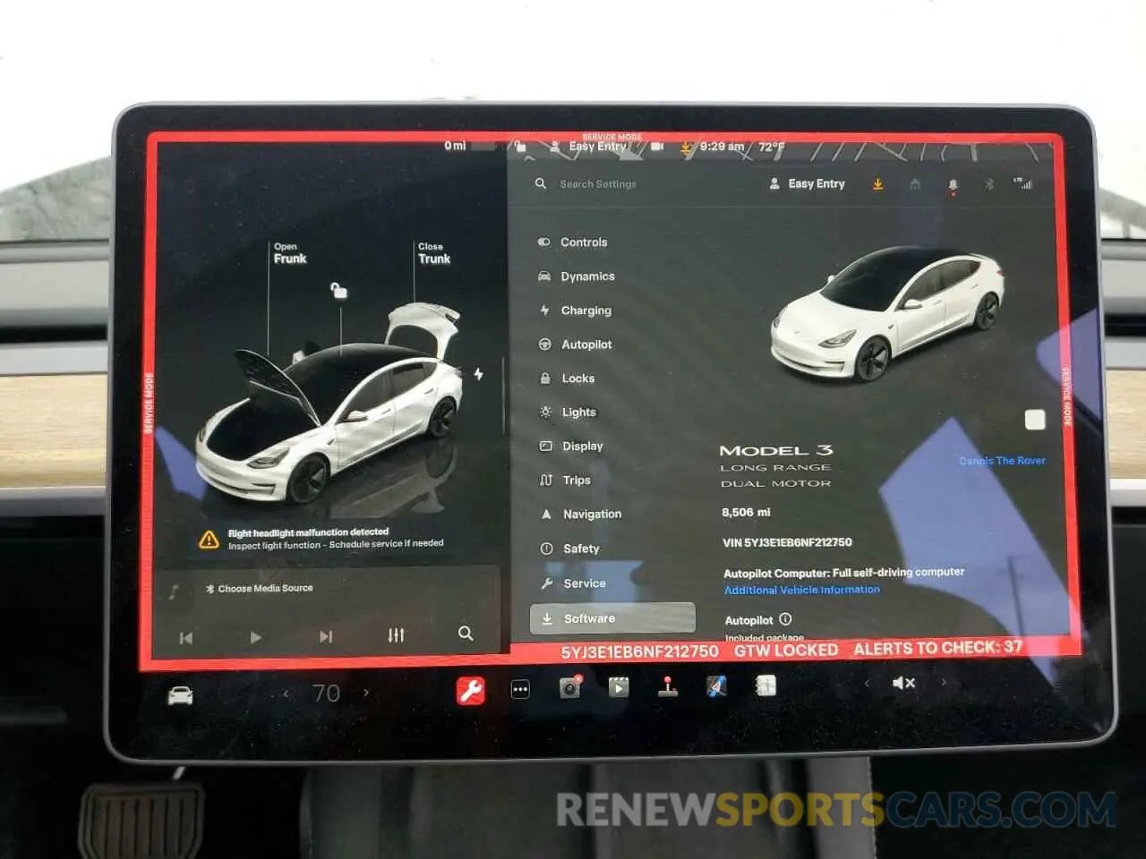 9 Photograph of a damaged car 5YJ3E1EB6NF212750 TESLA MODEL 3 2022