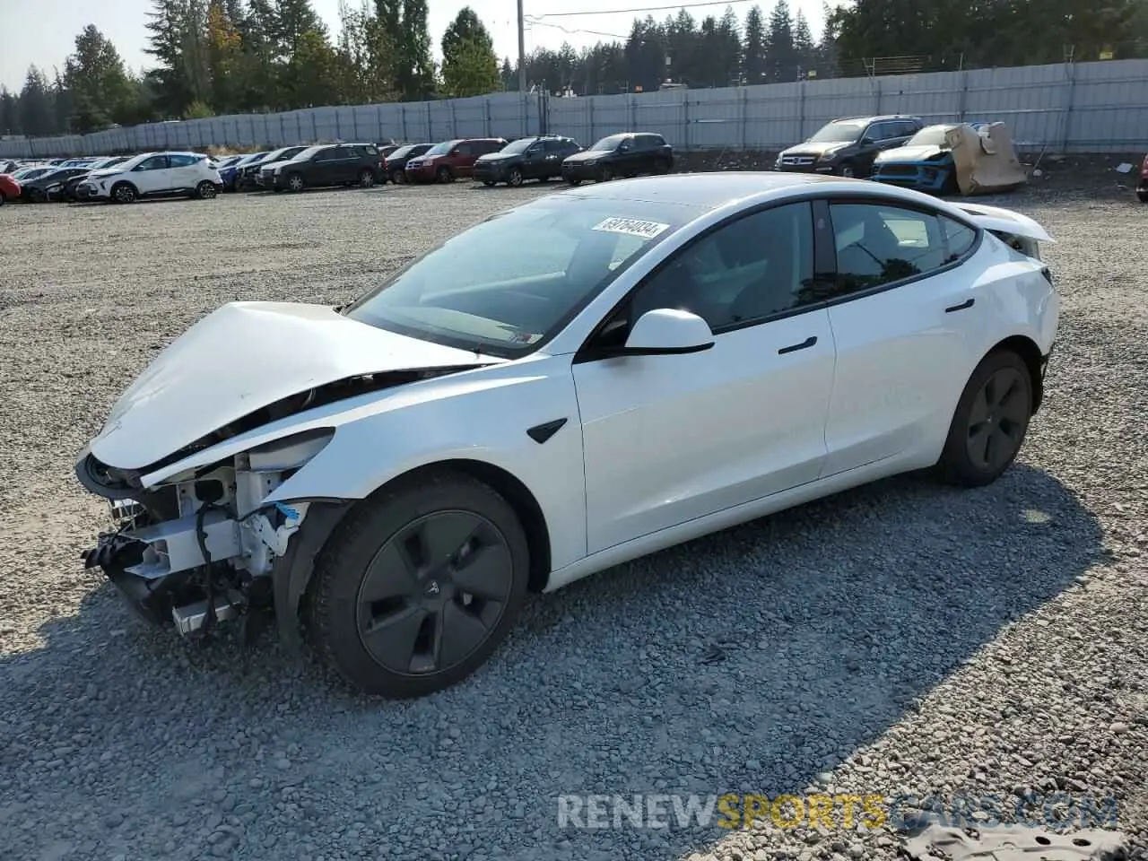 1 Photograph of a damaged car 5YJ3E1EB6NF237597 TESLA MODEL 3 2022
