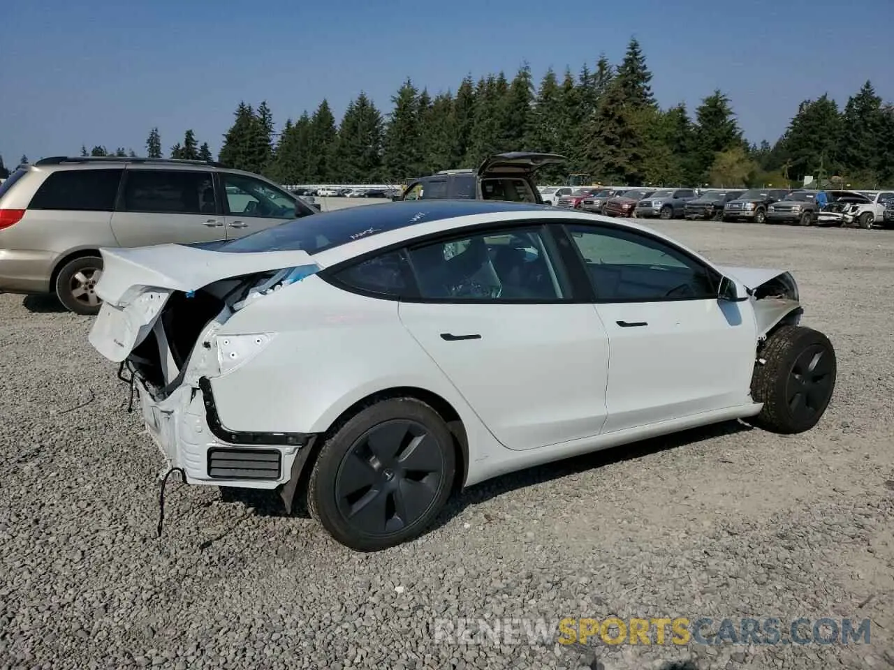 3 Photograph of a damaged car 5YJ3E1EB6NF237597 TESLA MODEL 3 2022