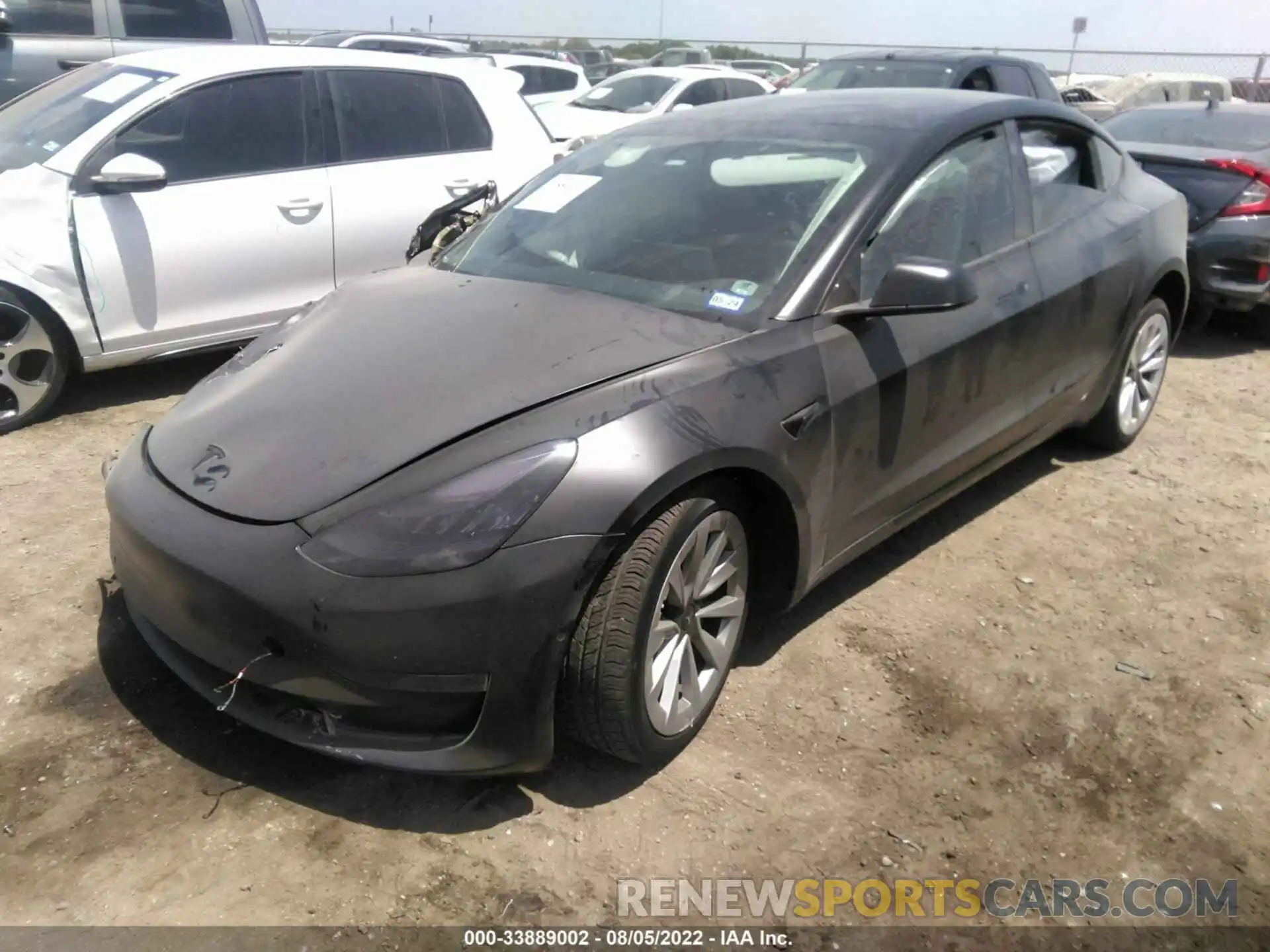 2 Photograph of a damaged car 5YJ3E1EB6NF241309 TESLA MODEL 3 2022