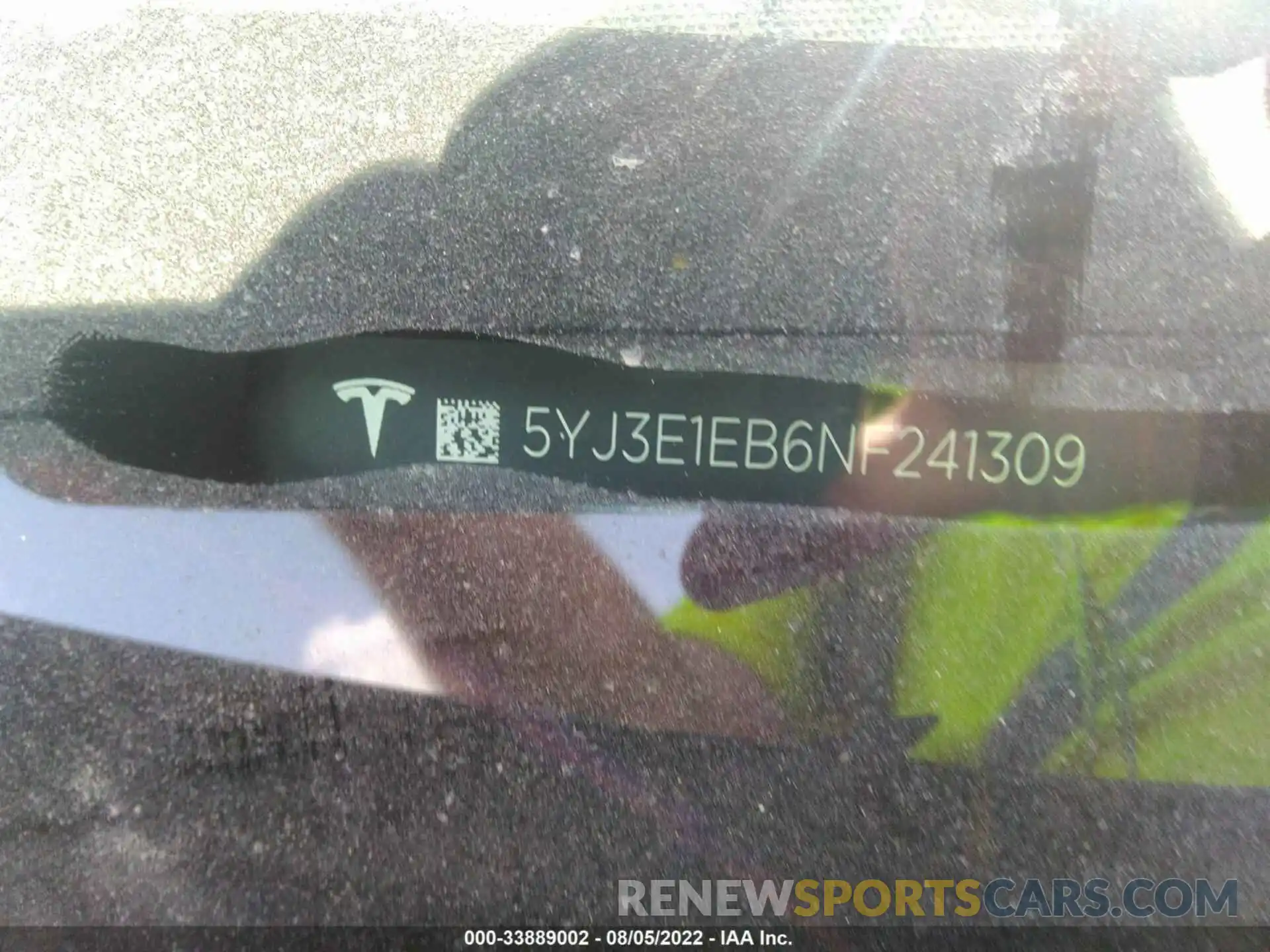 9 Photograph of a damaged car 5YJ3E1EB6NF241309 TESLA MODEL 3 2022