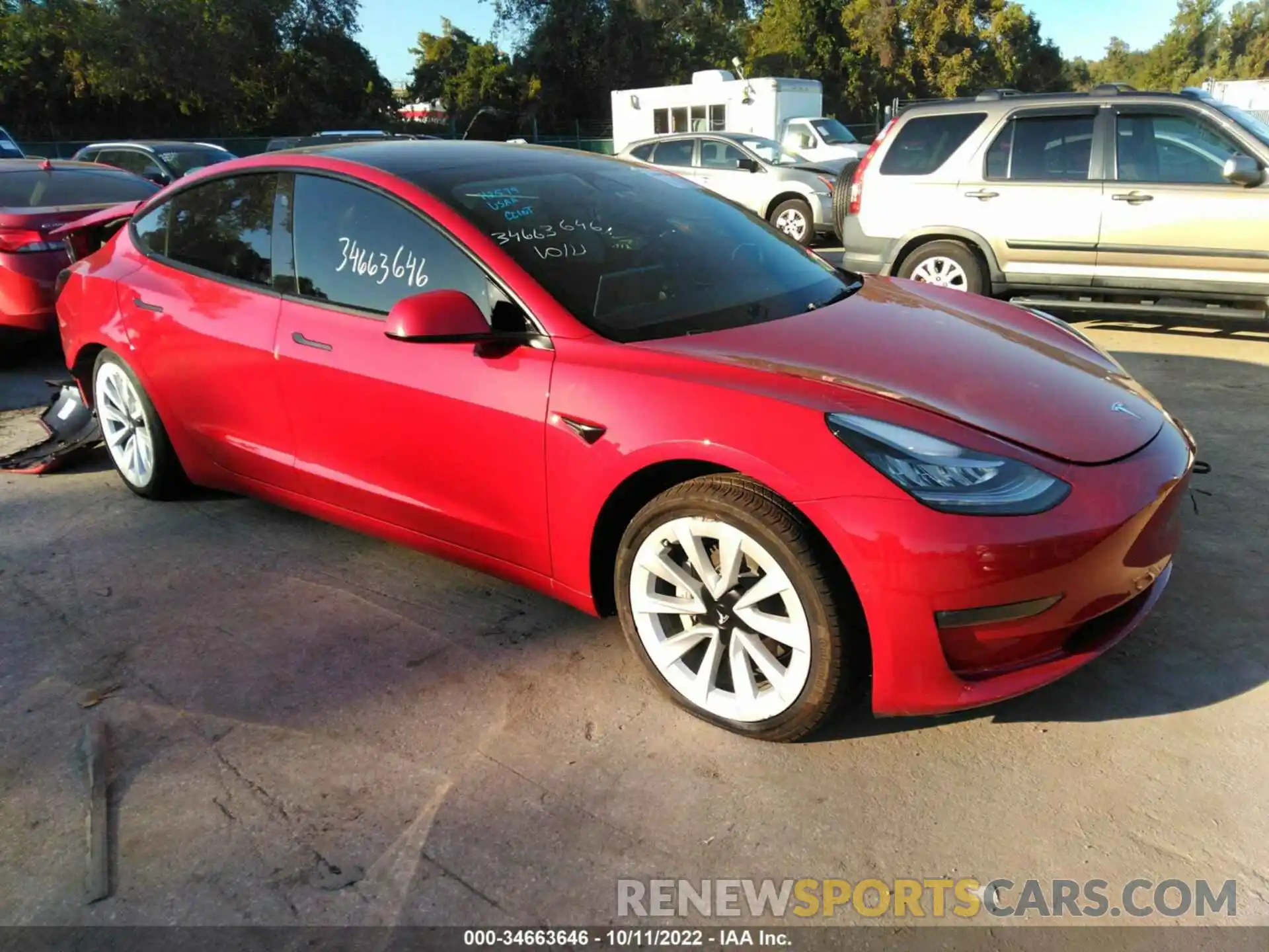 1 Photograph of a damaged car 5YJ3E1EB6NF244436 TESLA MODEL 3 2022