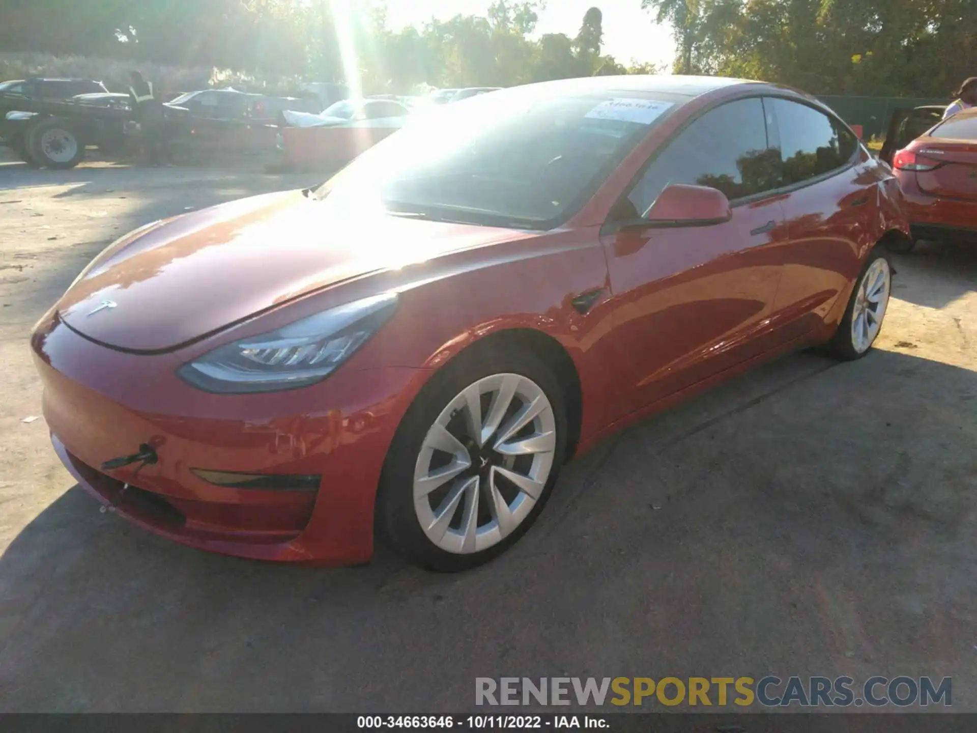 2 Photograph of a damaged car 5YJ3E1EB6NF244436 TESLA MODEL 3 2022