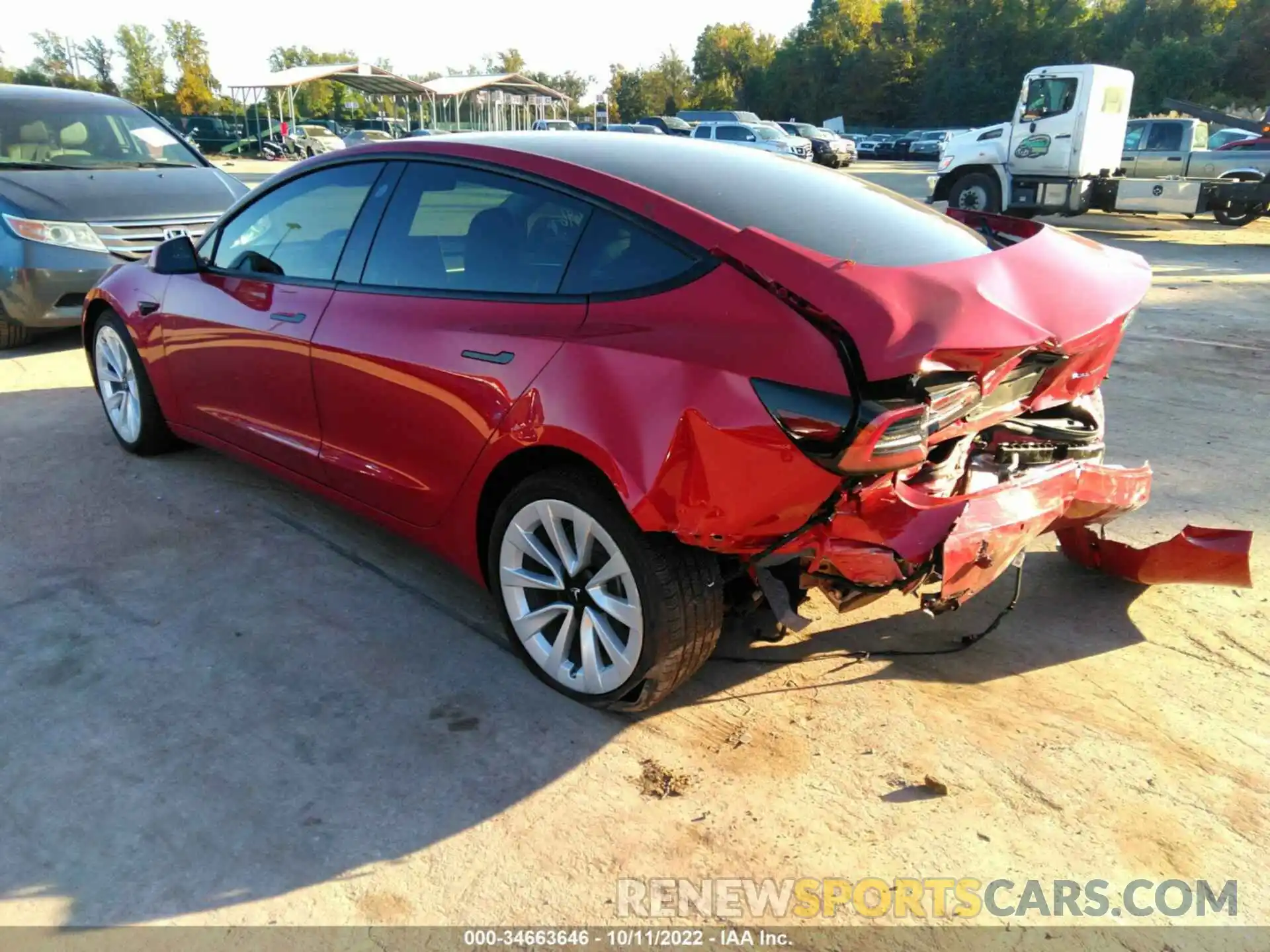 3 Photograph of a damaged car 5YJ3E1EB6NF244436 TESLA MODEL 3 2022