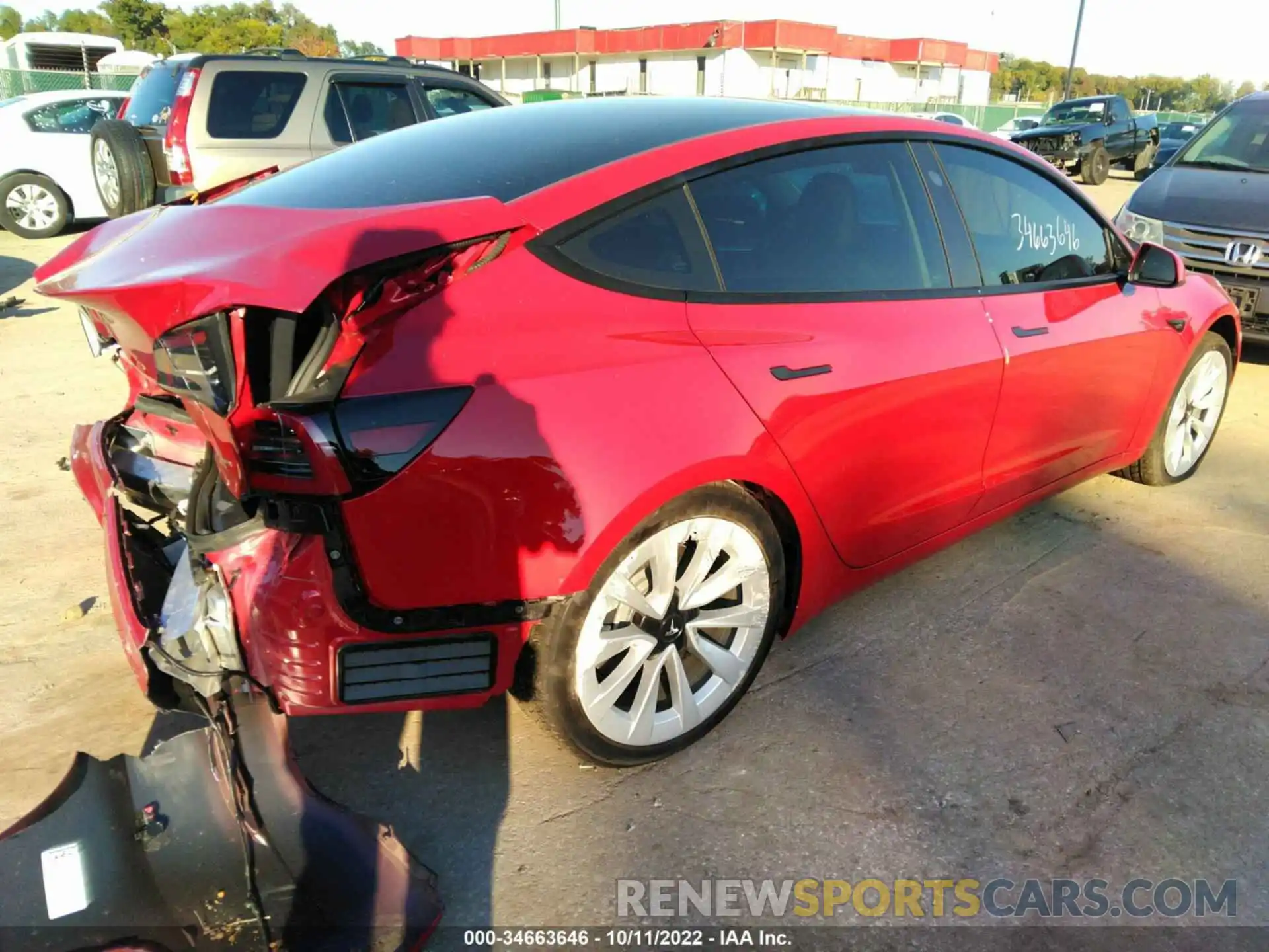 4 Photograph of a damaged car 5YJ3E1EB6NF244436 TESLA MODEL 3 2022