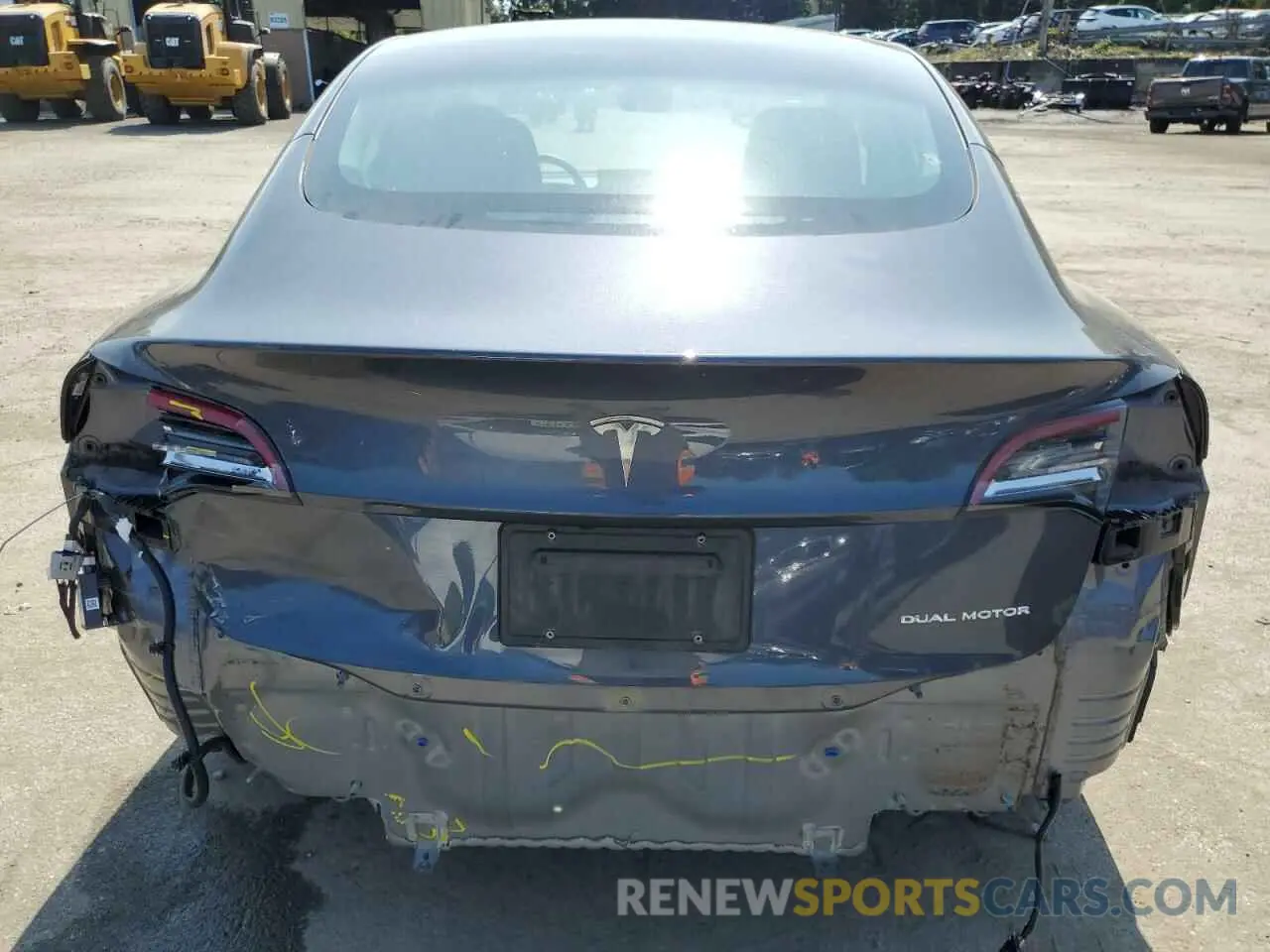 6 Photograph of a damaged car 5YJ3E1EB6NF250480 TESLA MODEL 3 2022