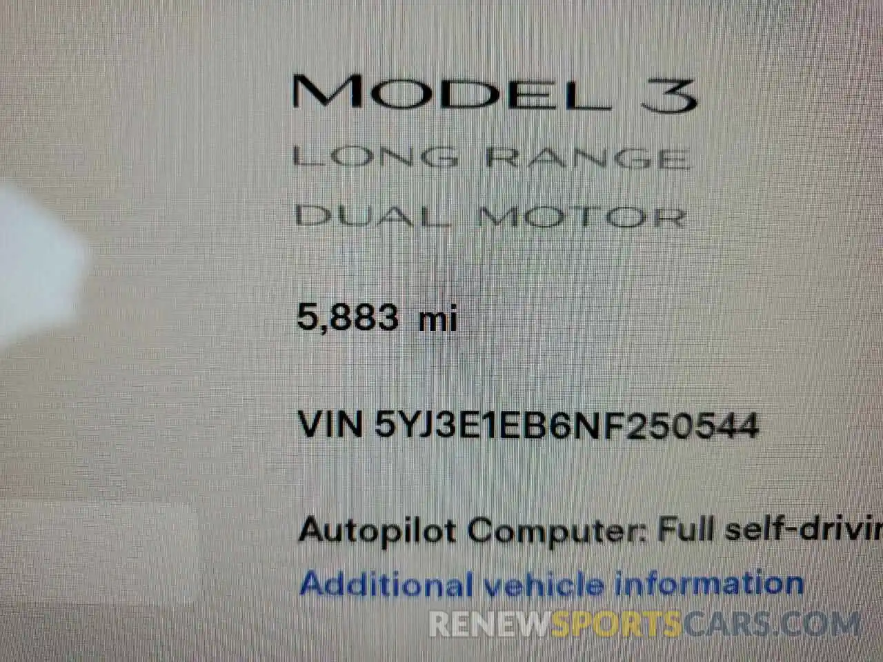 8 Photograph of a damaged car 5YJ3E1EB6NF250544 TESLA MODEL 3 2022