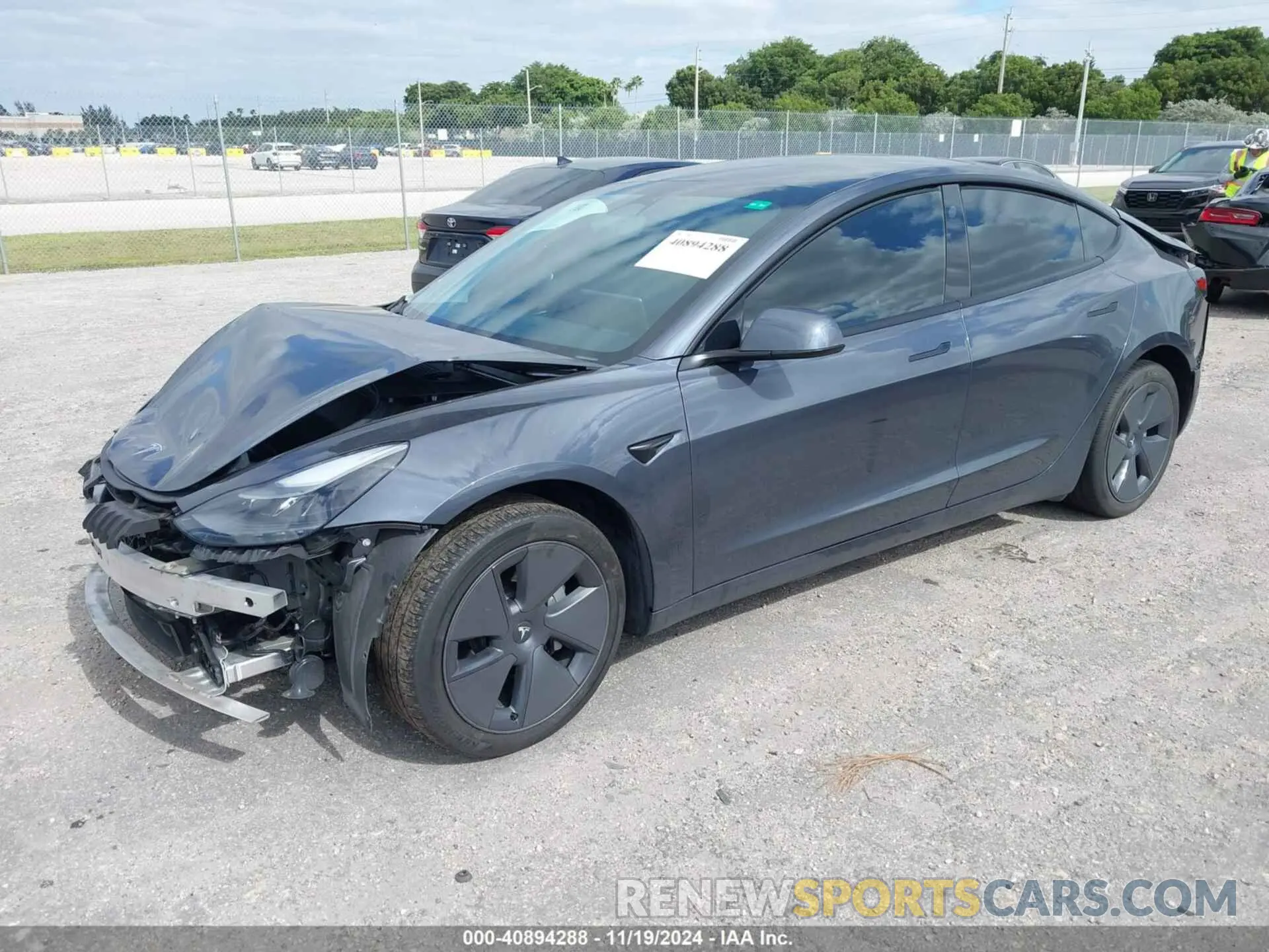 2 Photograph of a damaged car 5YJ3E1EB6NF264489 TESLA MODEL 3 2022