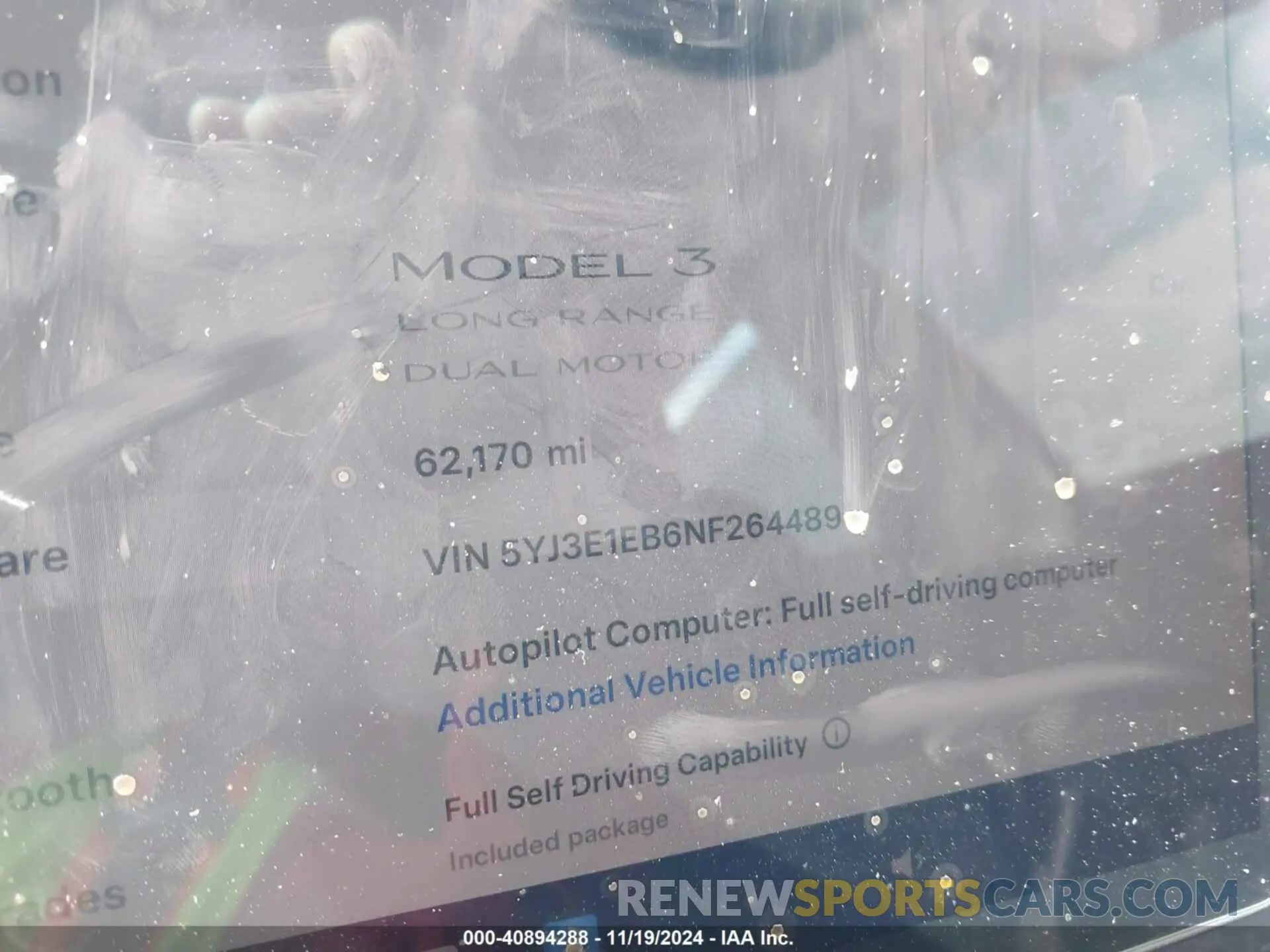 7 Photograph of a damaged car 5YJ3E1EB6NF264489 TESLA MODEL 3 2022