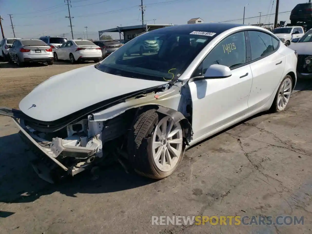 1 Photograph of a damaged car 5YJ3E1EB6NF300472 TESLA MODEL 3 2022