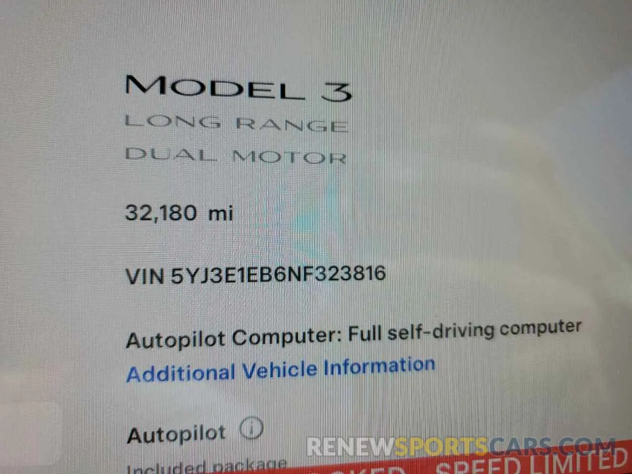 9 Photograph of a damaged car 5YJ3E1EB6NF323816 TESLA MODEL 3 2022