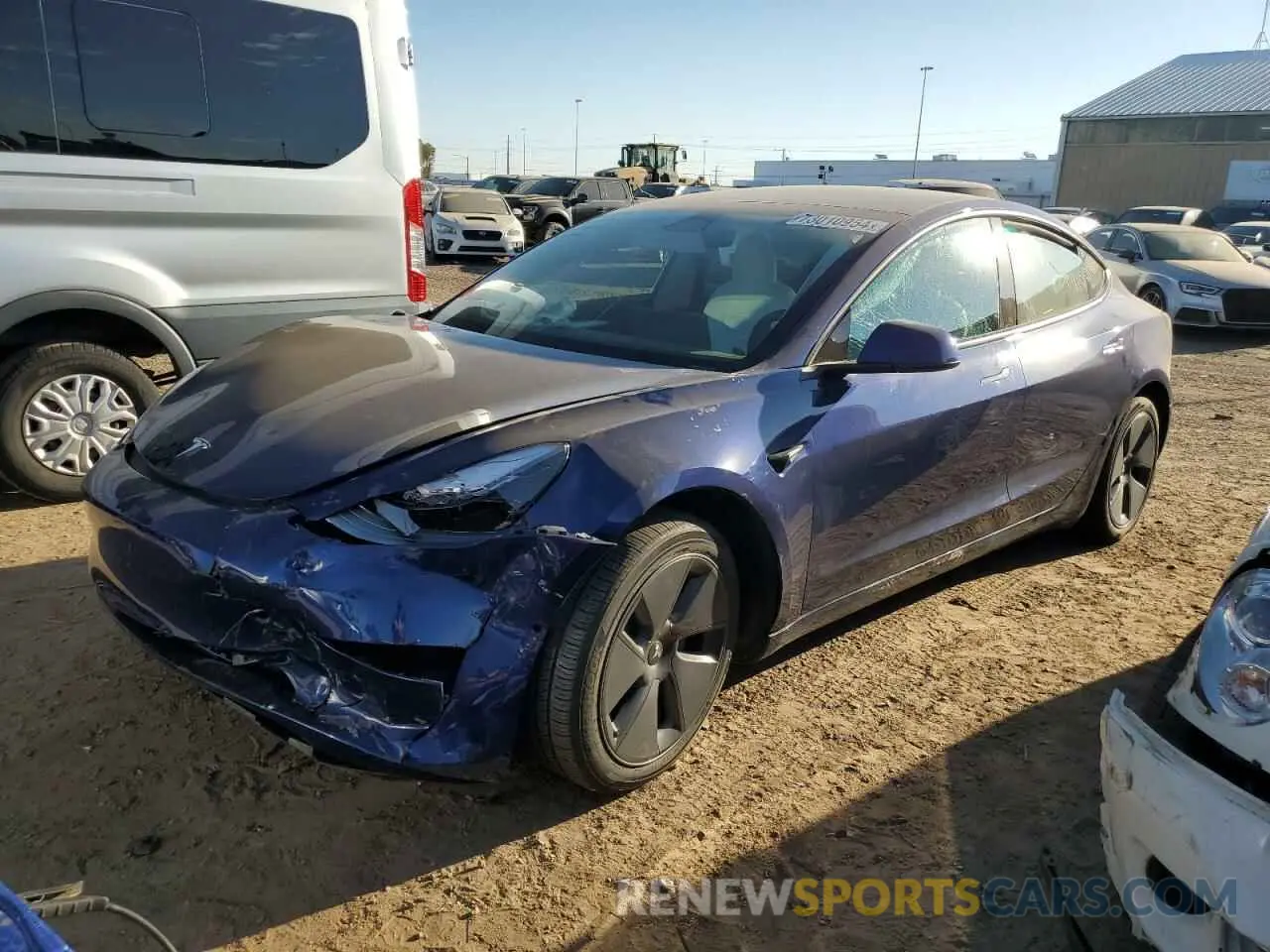 1 Photograph of a damaged car 5YJ3E1EB6NF356119 TESLA MODEL 3 2022