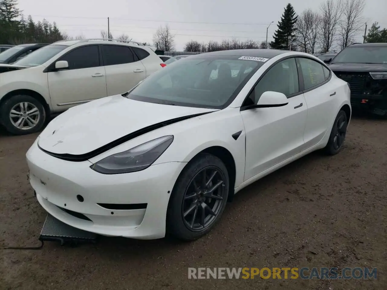 1 Photograph of a damaged car 5YJ3E1EB7NF108087 TESLA MODEL 3 2022
