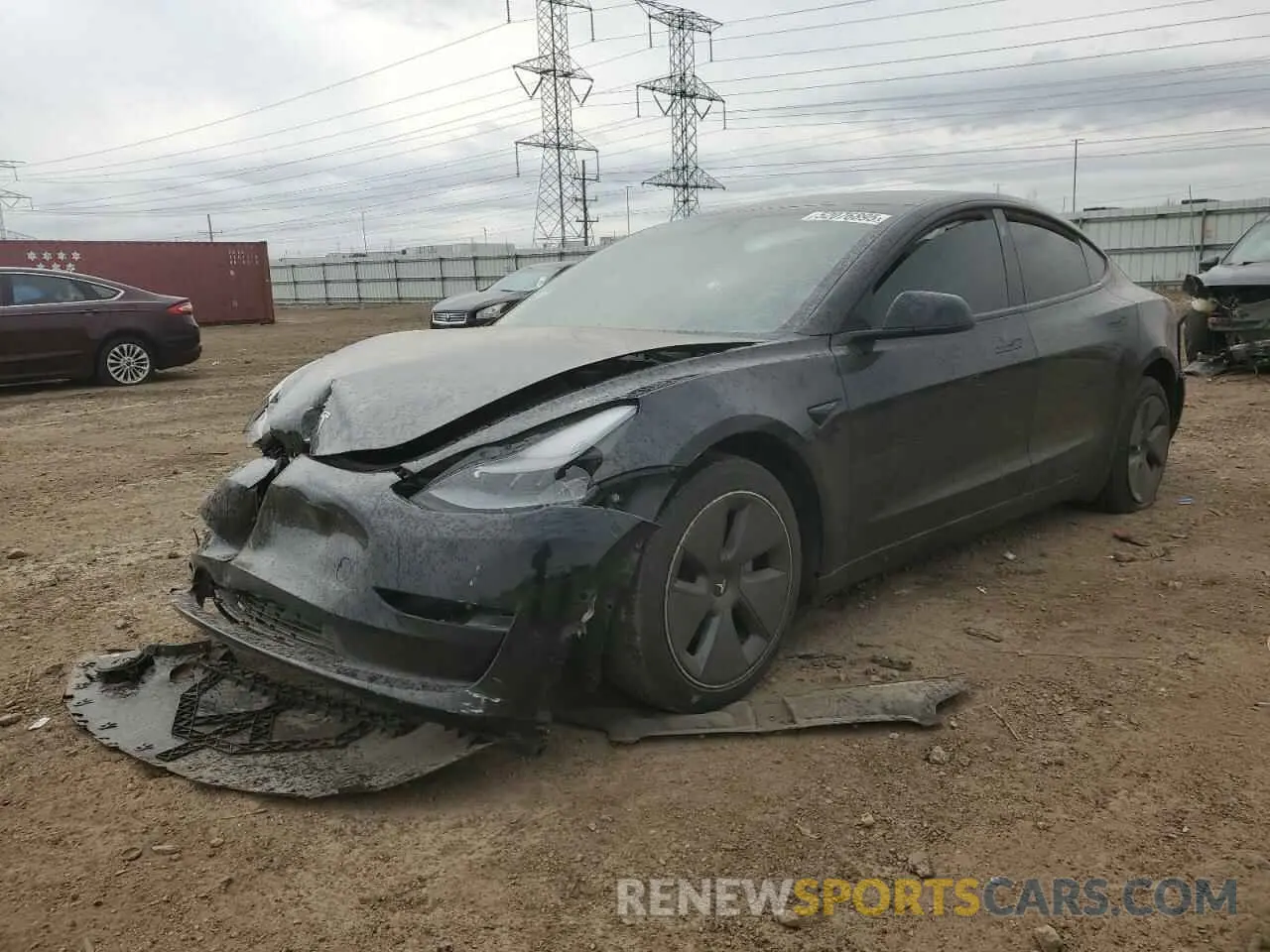 1 Photograph of a damaged car 5YJ3E1EB7NF110261 TESLA MODEL 3 2022