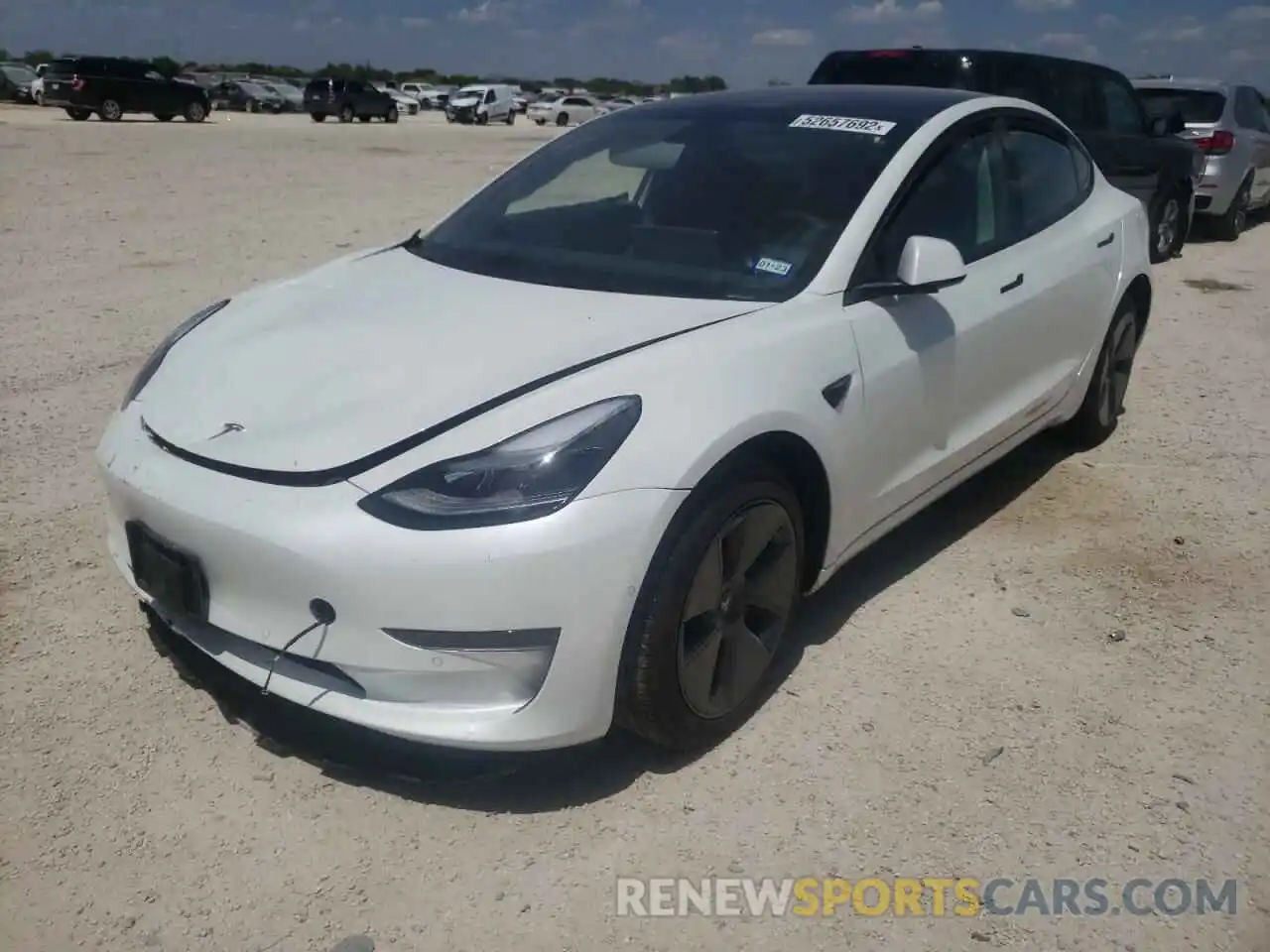 2 Photograph of a damaged car 5YJ3E1EB7NF130218 TESLA MODEL 3 2022