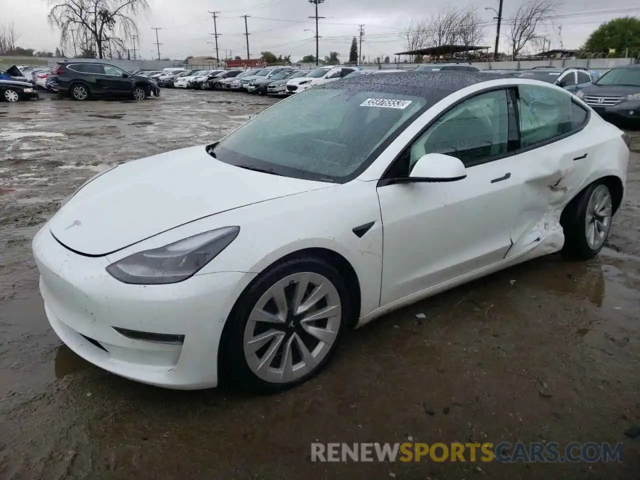 1 Photograph of a damaged car 5YJ3E1EB7NF143602 TESLA MODEL 3 2022