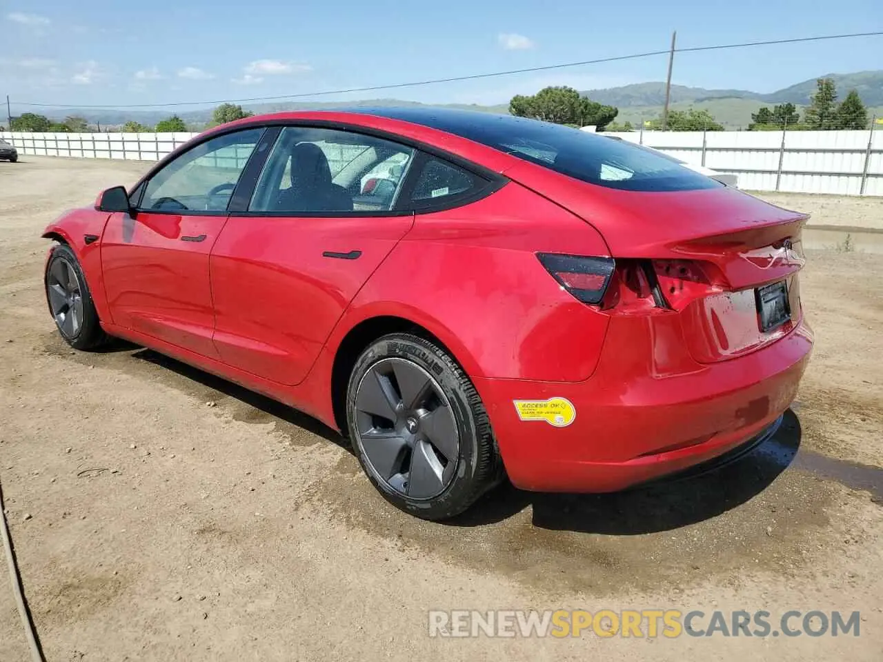 2 Photograph of a damaged car 5YJ3E1EB7NF176065 TESLA MODEL 3 2022