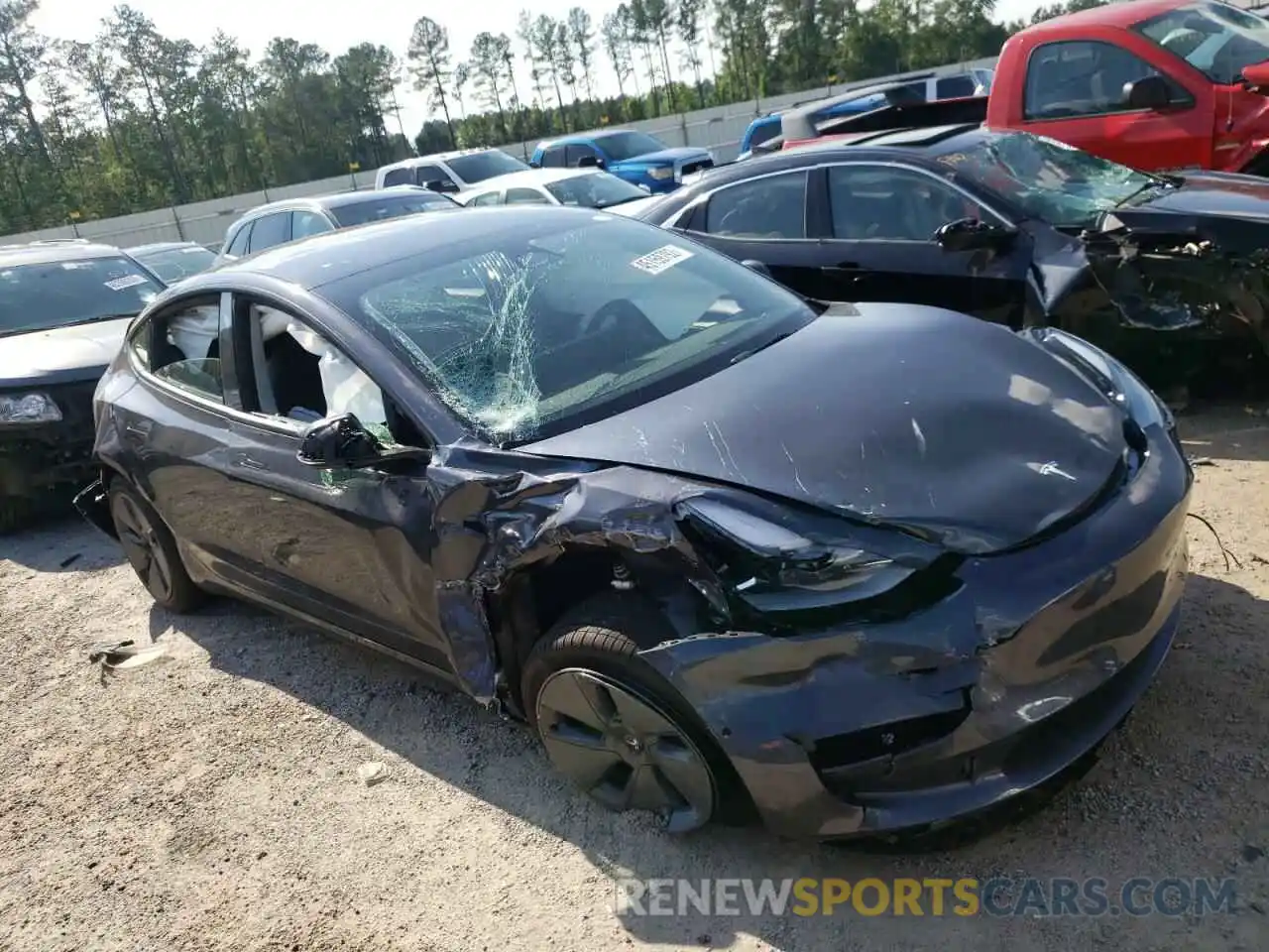 1 Photograph of a damaged car 5YJ3E1EB7NF176728 TESLA MODEL 3 2022