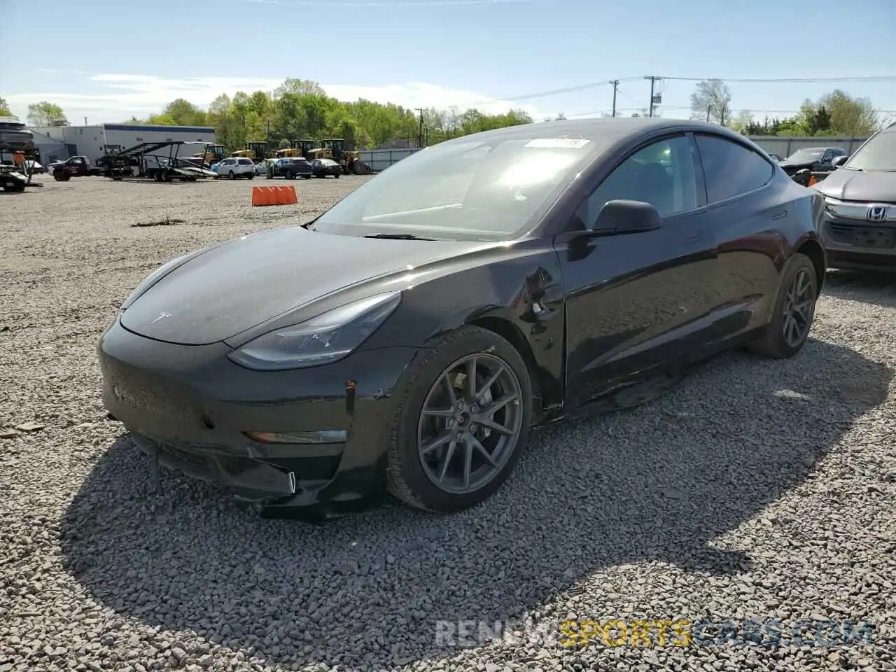 1 Photograph of a damaged car 5YJ3E1EB7NF177197 TESLA MODEL 3 2022
