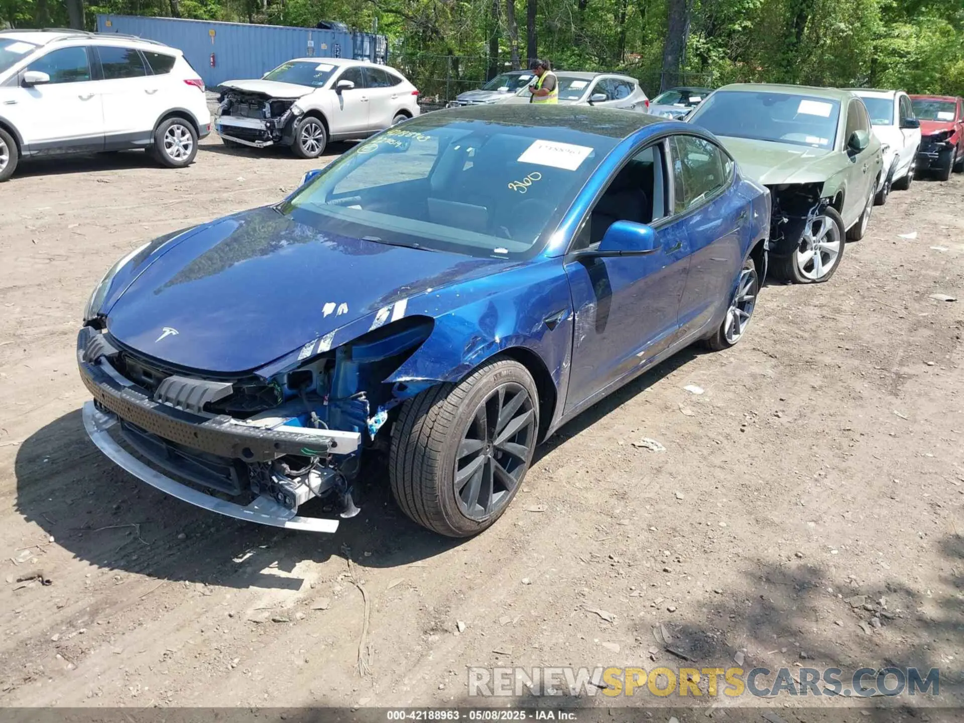 2 Photograph of a damaged car 5YJ3E1EB7NF180049 TESLA MODEL 3 2022