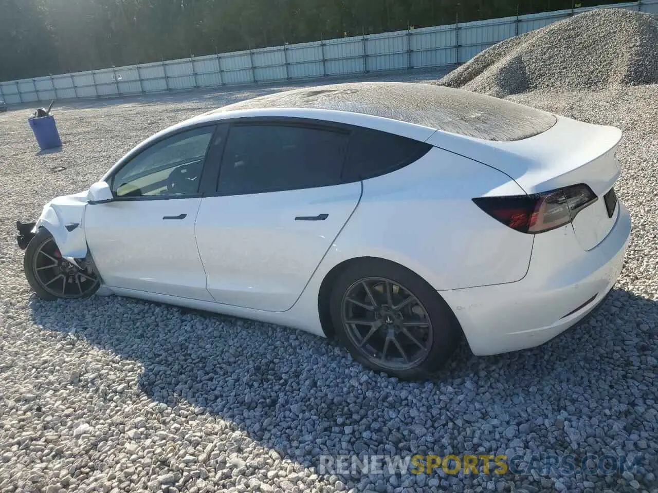 2 Photograph of a damaged car 5YJ3E1EB7NF184179 TESLA MODEL 3 2022