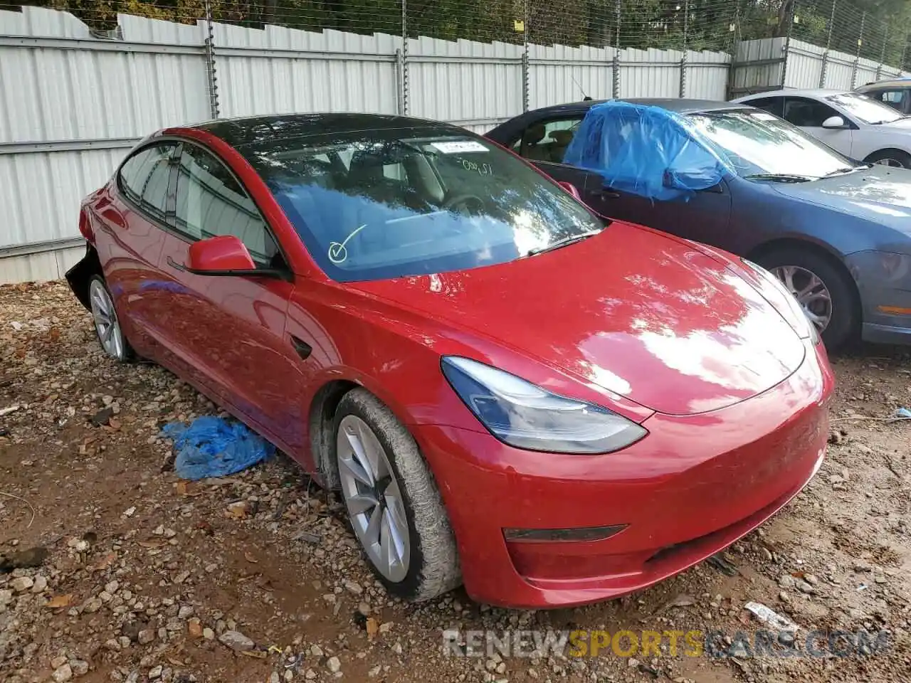 1 Photograph of a damaged car 5YJ3E1EB7NF191066 TESLA MODEL 3 2022