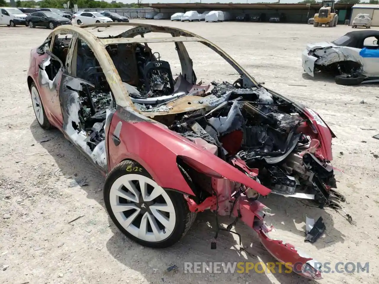 1 Photograph of a damaged car 5YJ3E1EB7NF193643 TESLA MODEL 3 2022