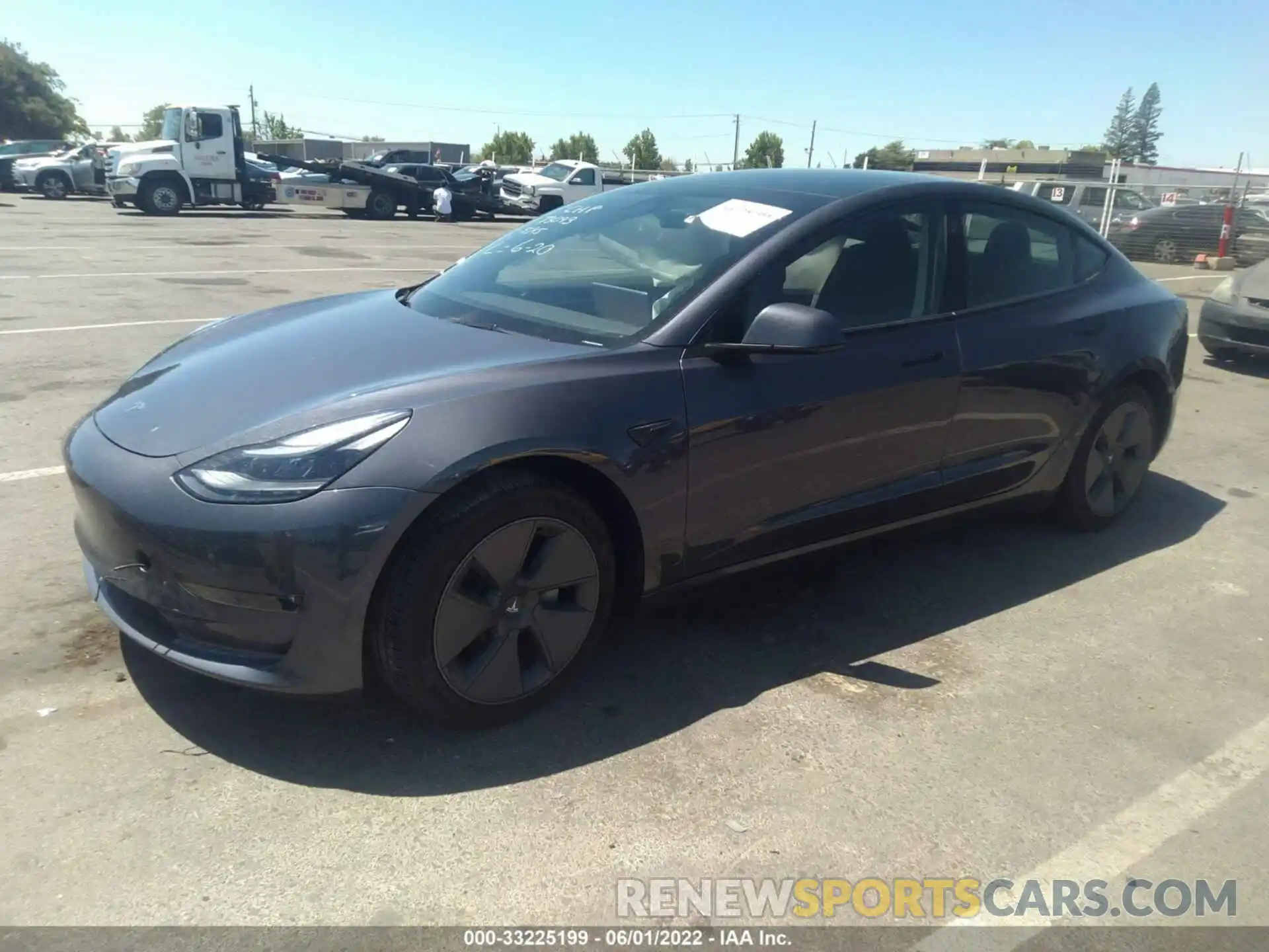 2 Photograph of a damaged car 5YJ3E1EB7NF202437 TESLA MODEL 3 2022