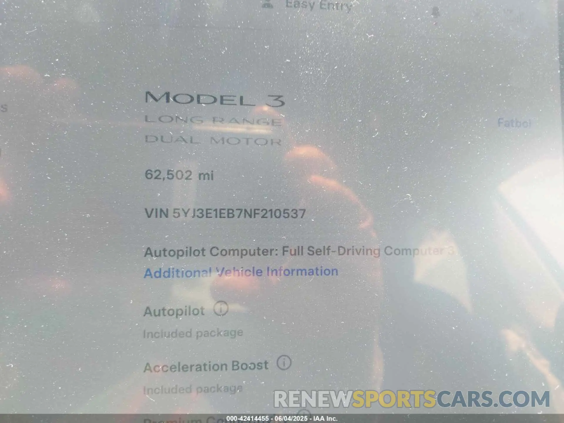 15 Photograph of a damaged car 5YJ3E1EB7NF210537 TESLA MODEL 3 2022