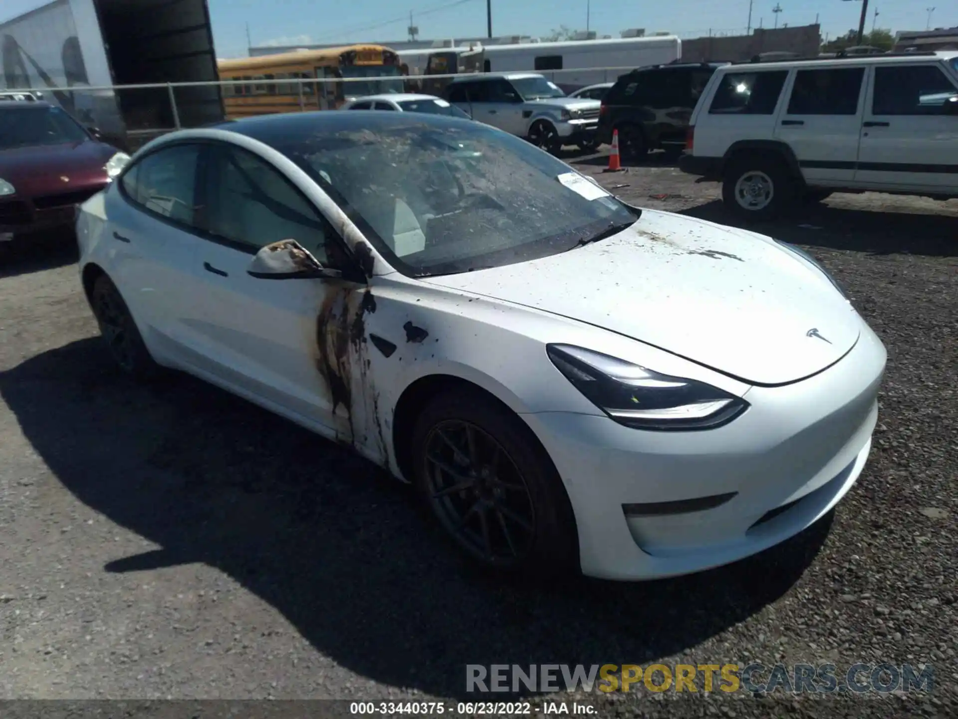 1 Photograph of a damaged car 5YJ3E1EB7NF228522 TESLA MODEL 3 2022