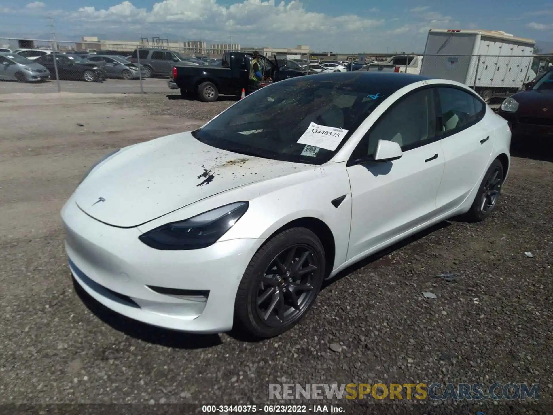 2 Photograph of a damaged car 5YJ3E1EB7NF228522 TESLA MODEL 3 2022