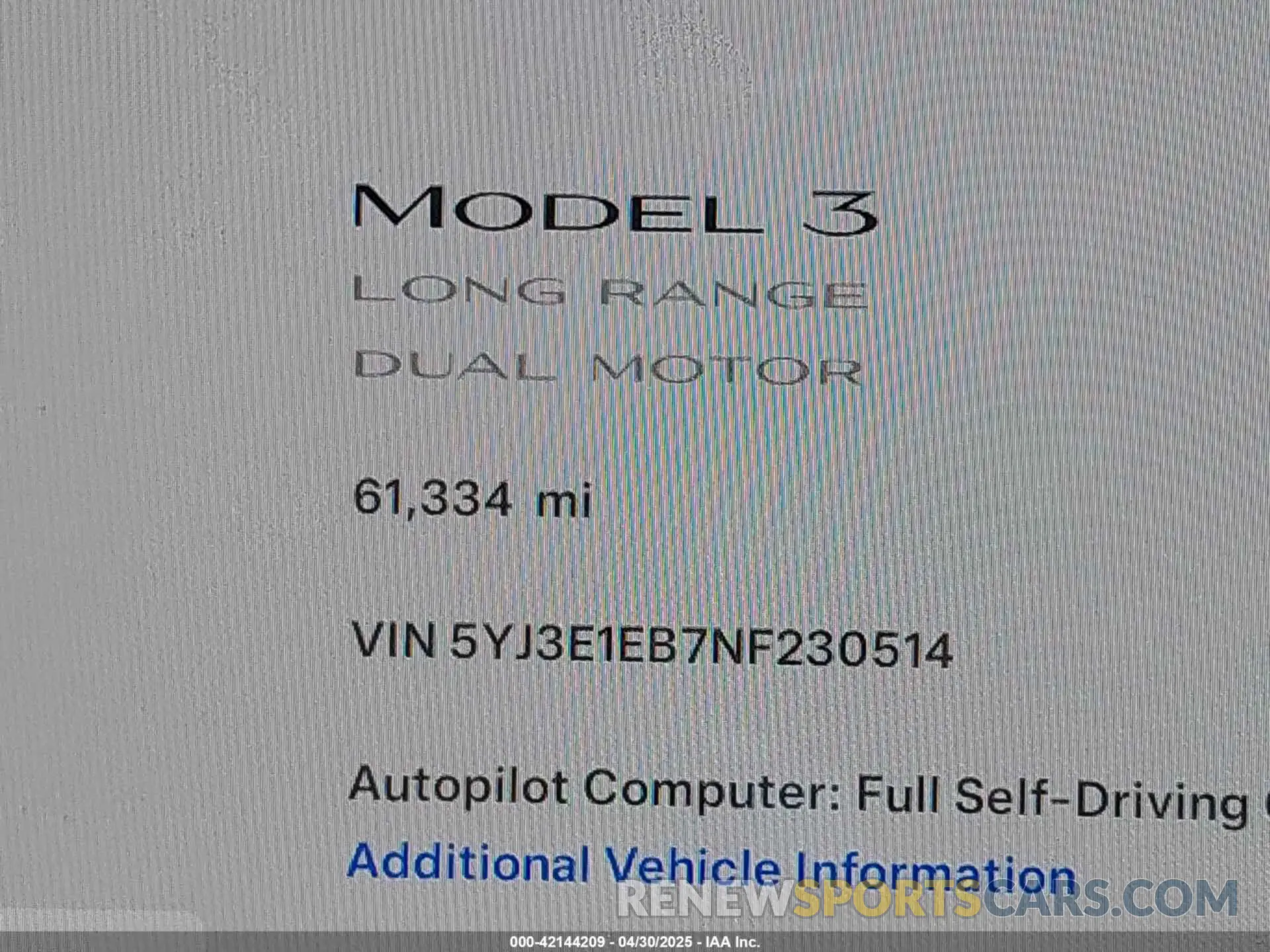 15 Photograph of a damaged car 5YJ3E1EB7NF230514 TESLA MODEL 3 2022