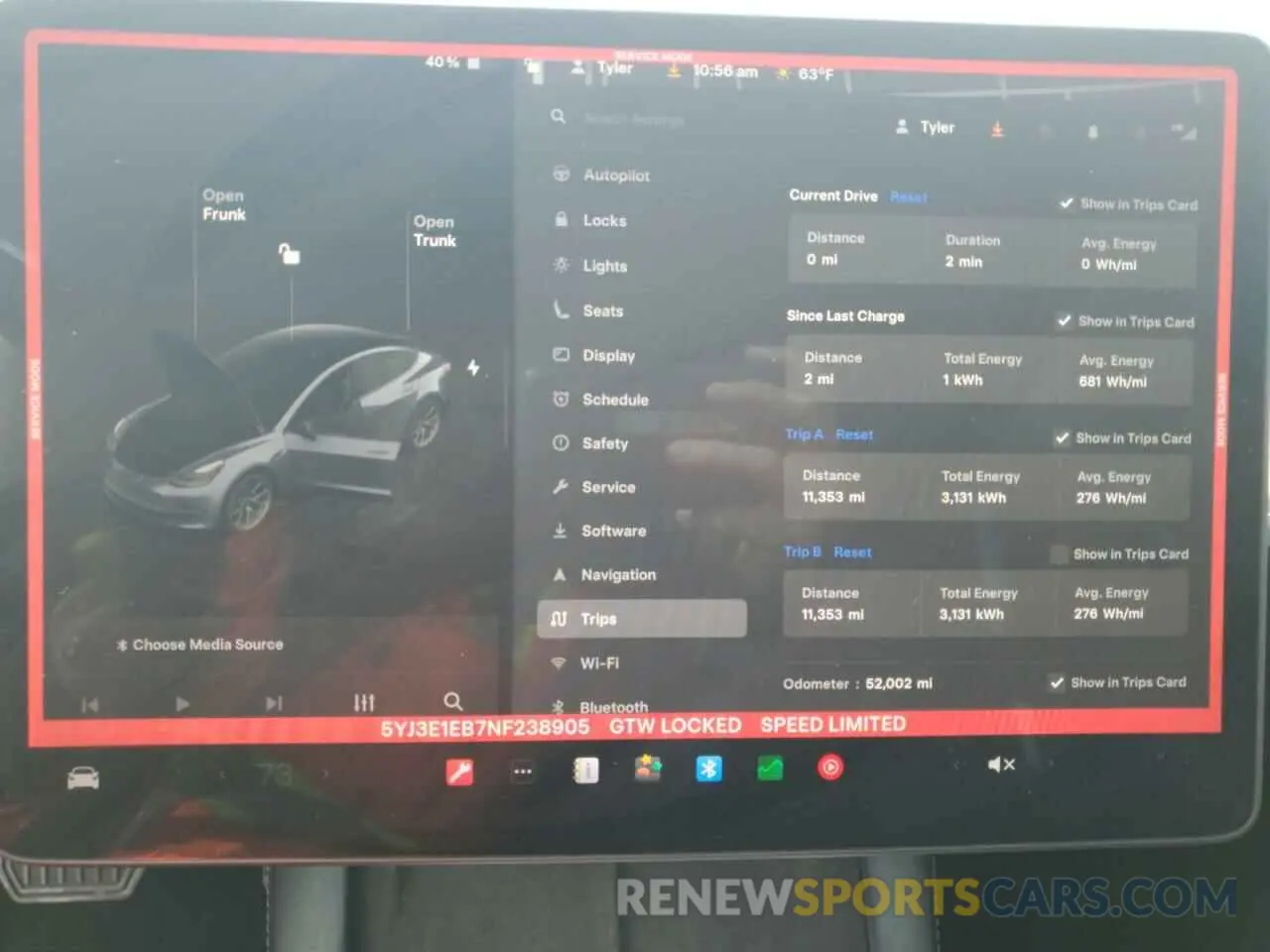 9 Photograph of a damaged car 5YJ3E1EB7NF238905 TESLA MODEL 3 2022
