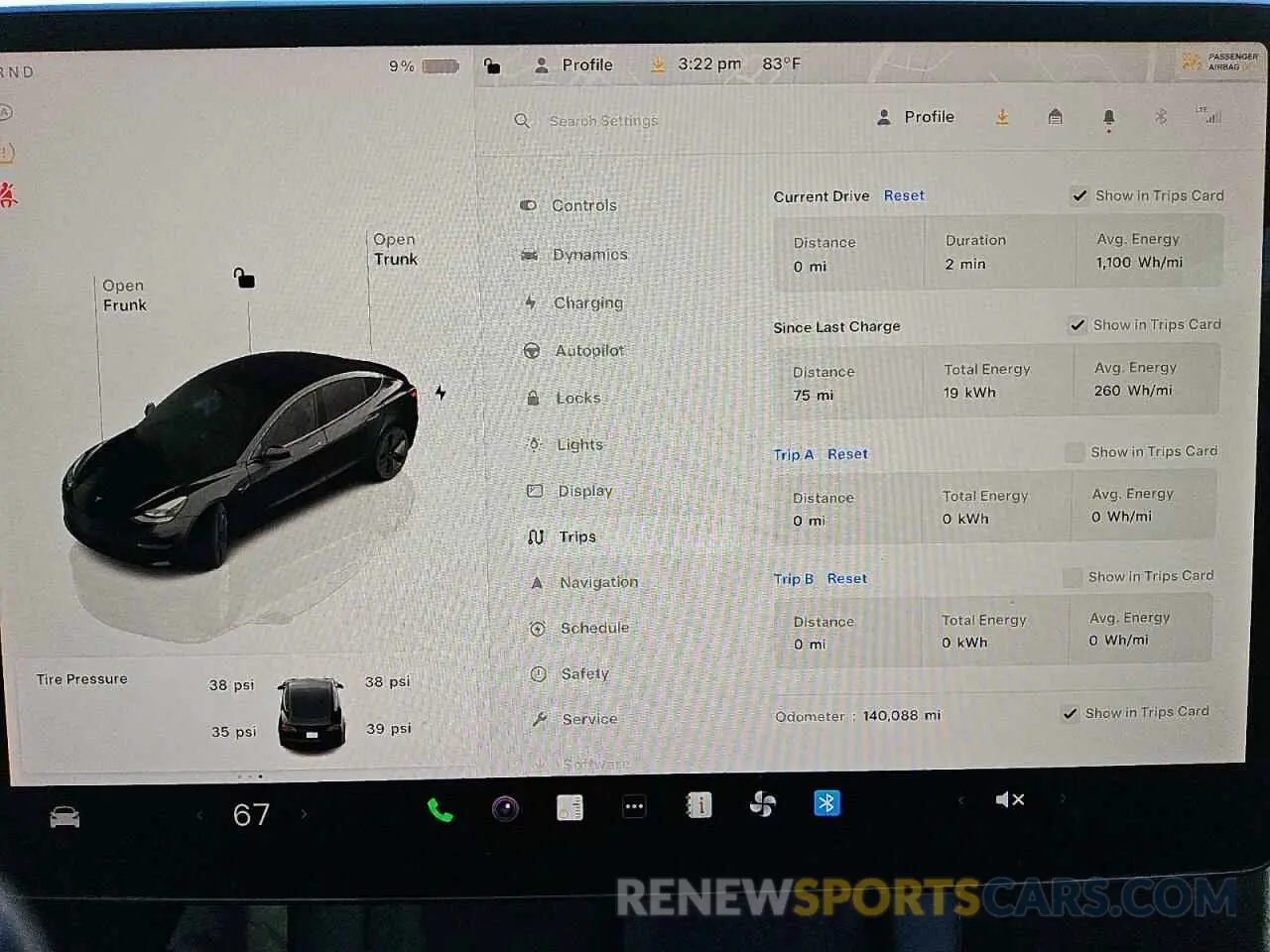 9 Photograph of a damaged car 5YJ3E1EB7NF289594 TESLA MODEL 3 2022