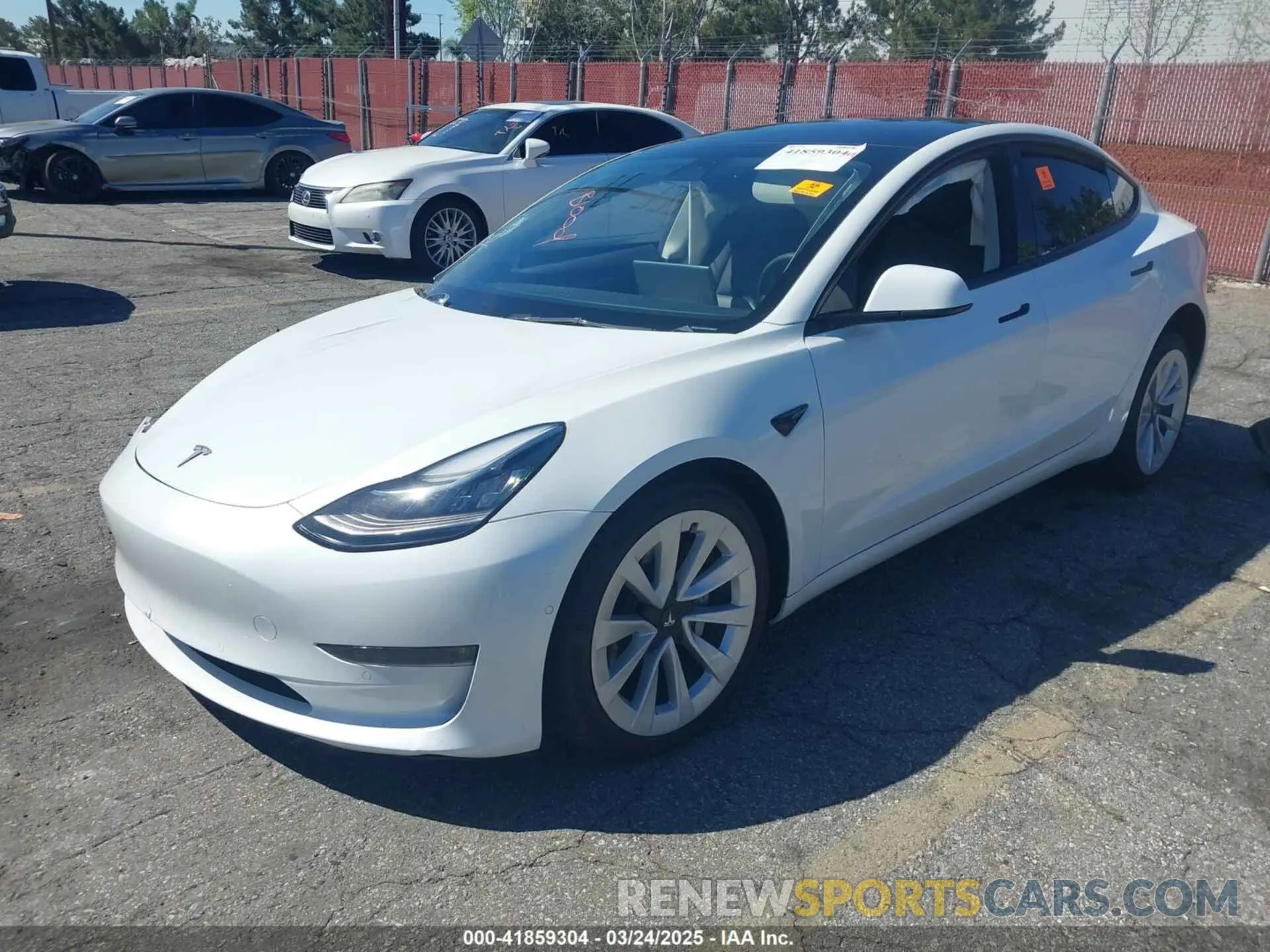 2 Photograph of a damaged car 5YJ3E1EB7NF298456 TESLA MODEL 3 2022