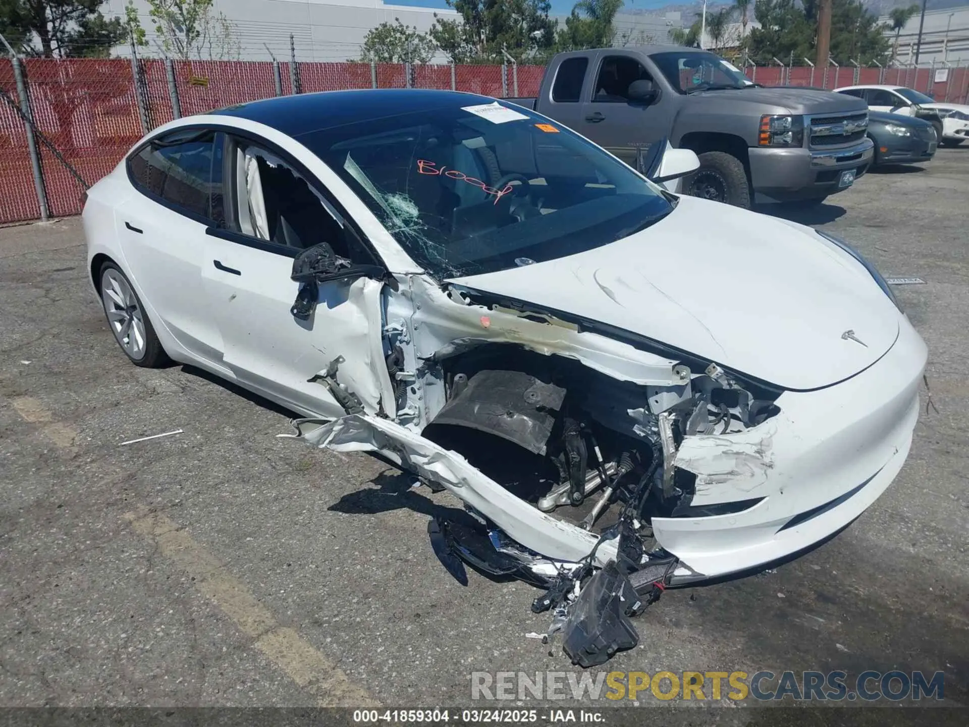 6 Photograph of a damaged car 5YJ3E1EB7NF298456 TESLA MODEL 3 2022