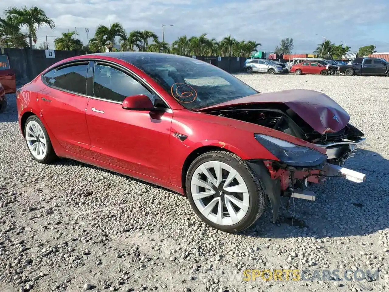 4 Photograph of a damaged car 5YJ3E1EB7NF343721 TESLA MODEL 3 2022