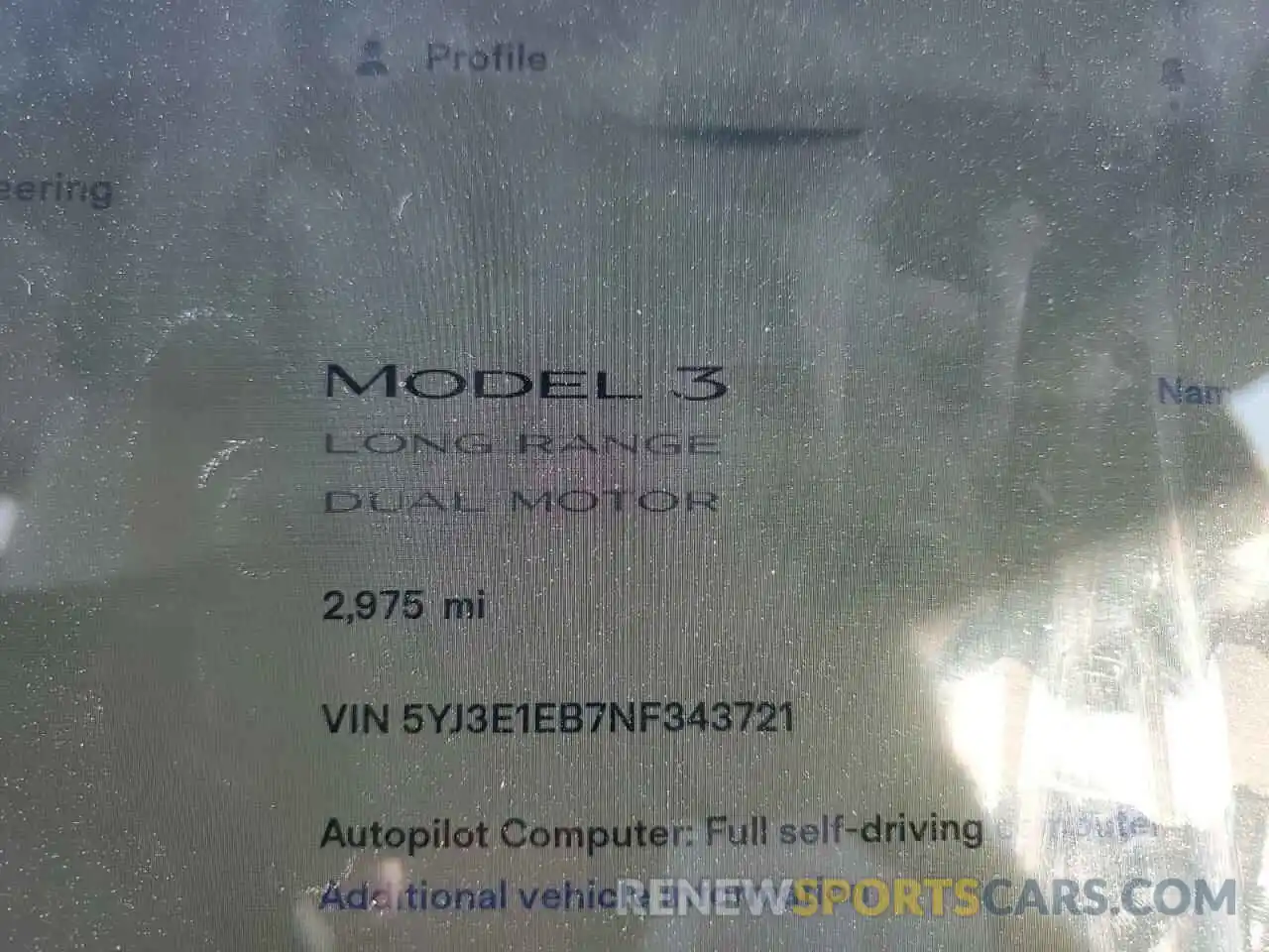 9 Photograph of a damaged car 5YJ3E1EB7NF343721 TESLA MODEL 3 2022