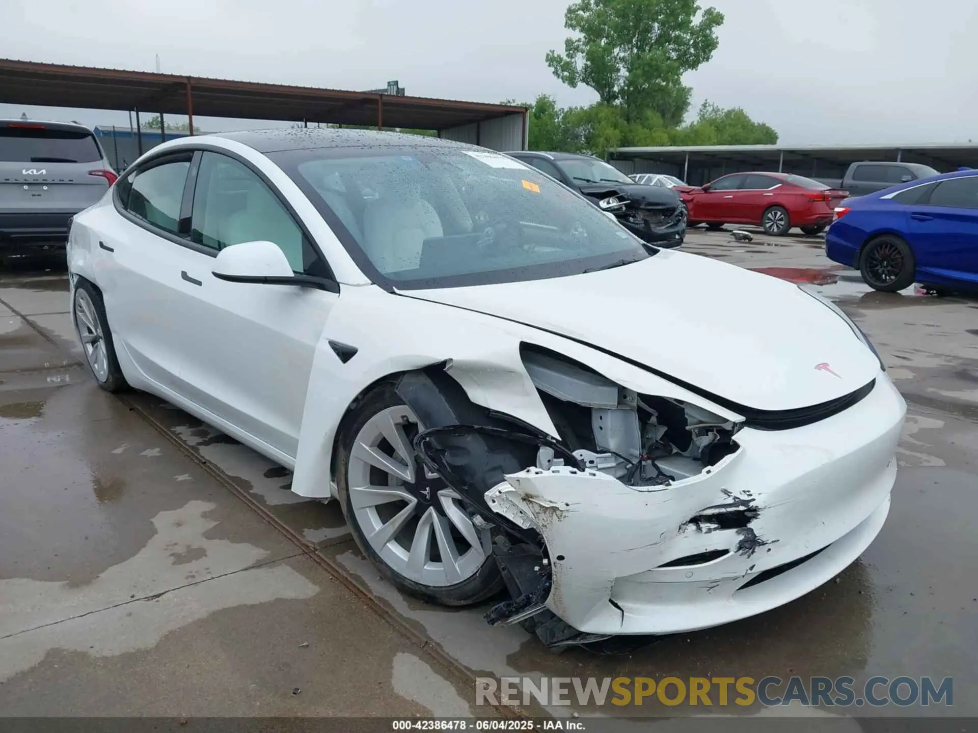 1 Photograph of a damaged car 5YJ3E1EB7NF355688 TESLA MODEL 3 2022