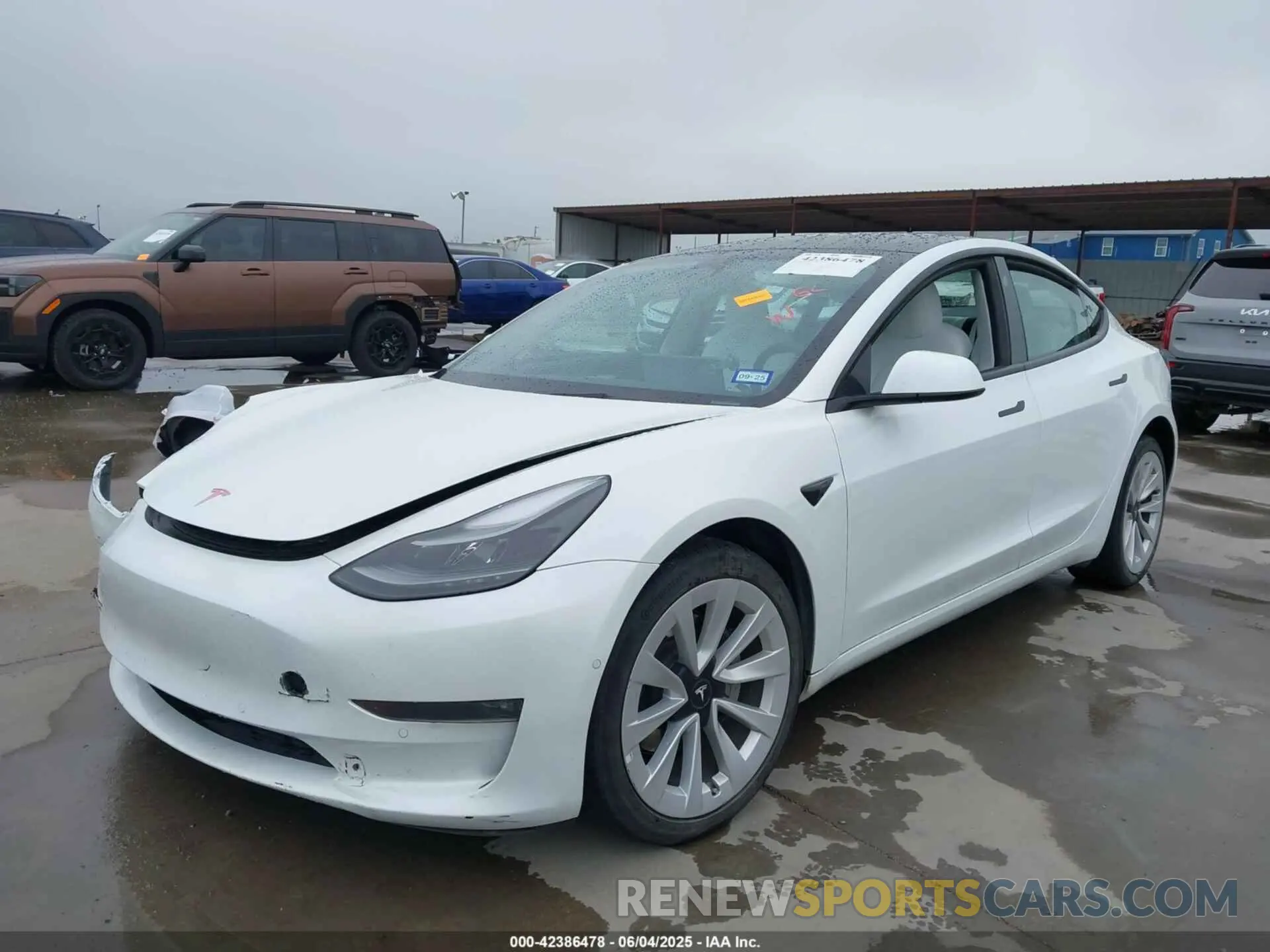 2 Photograph of a damaged car 5YJ3E1EB7NF355688 TESLA MODEL 3 2022