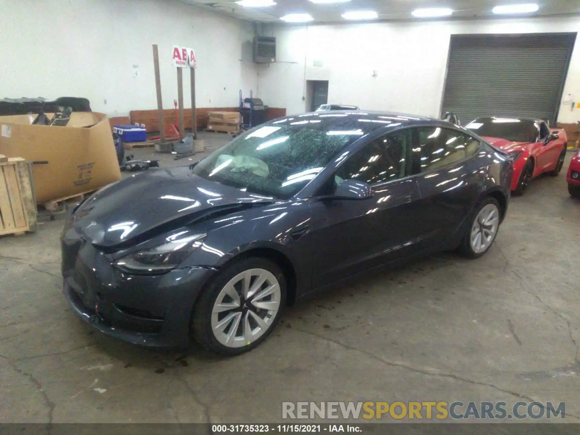 2 Photograph of a damaged car 5YJ3E1EB8NF103223 TESLA MODEL 3 2022