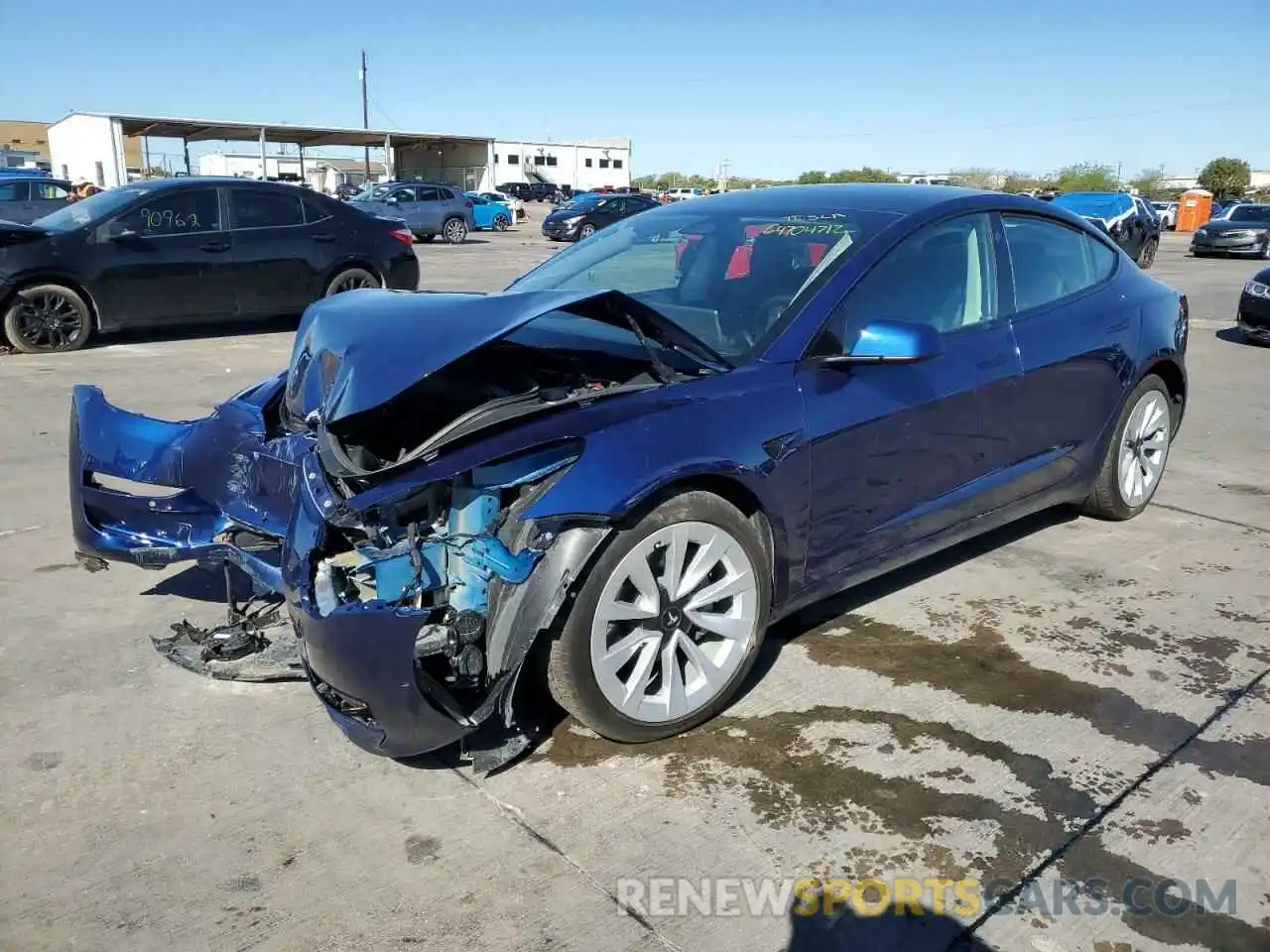 2 Photograph of a damaged car 5YJ3E1EB8NF106364 TESLA MODEL 3 2022