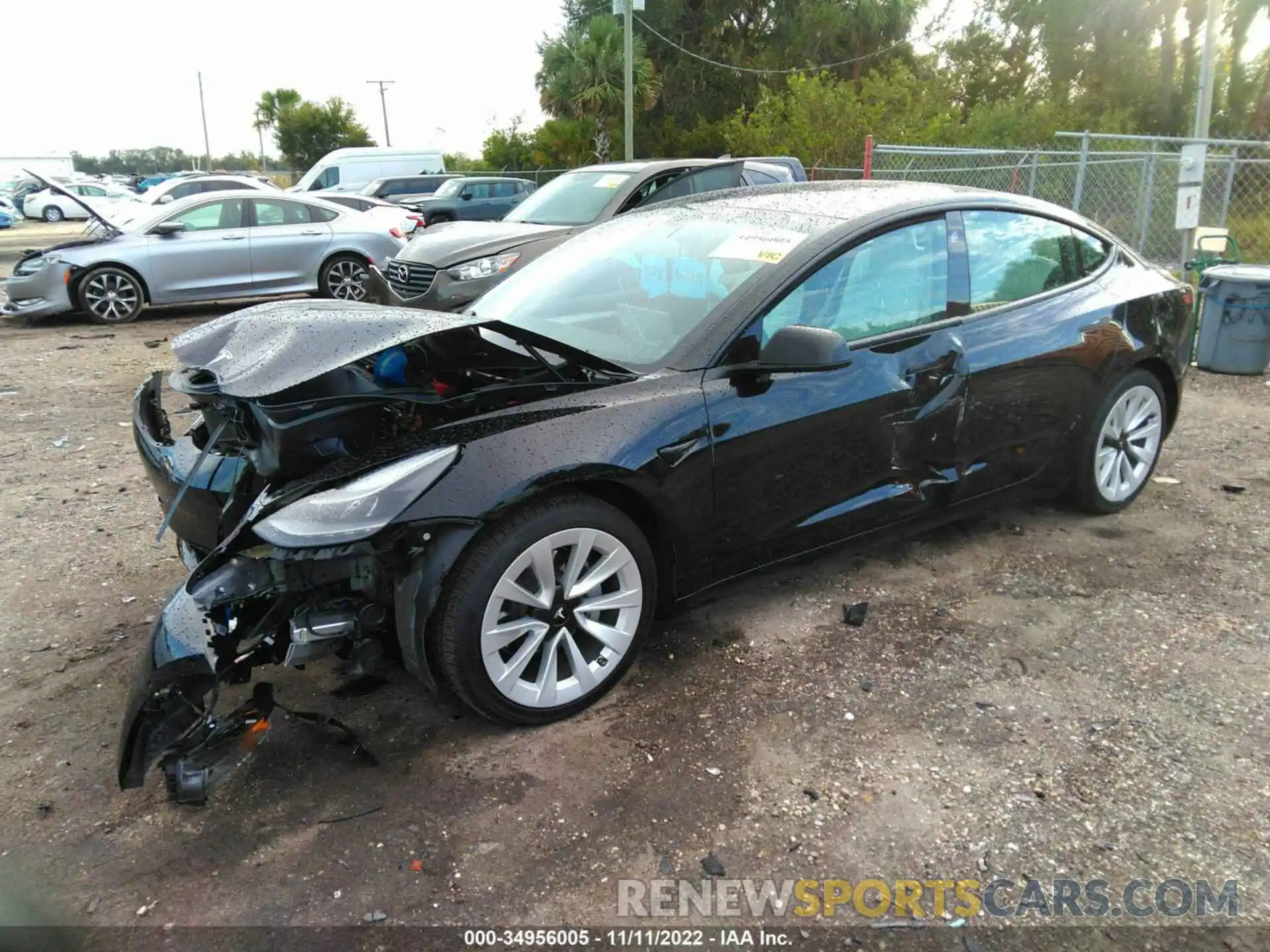 2 Photograph of a damaged car 5YJ3E1EB8NF109605 TESLA MODEL 3 2022