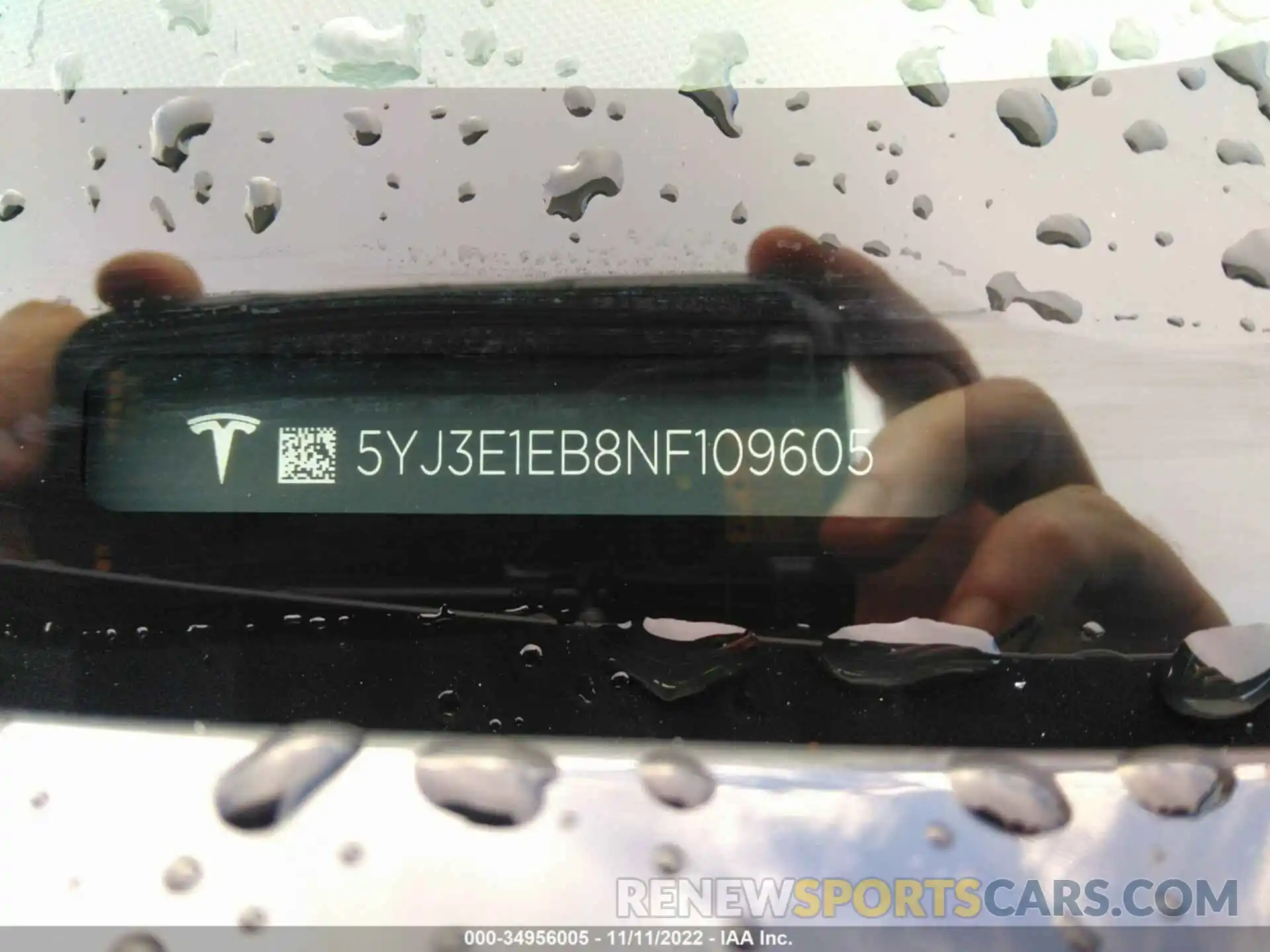 9 Photograph of a damaged car 5YJ3E1EB8NF109605 TESLA MODEL 3 2022