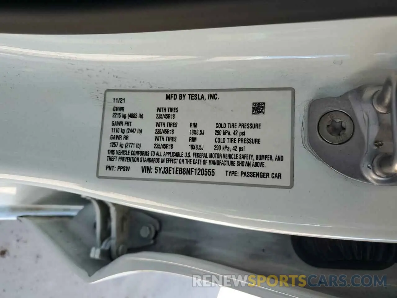 14 Photograph of a damaged car 5YJ3E1EB8NF120555 TESLA MODEL 3 2022