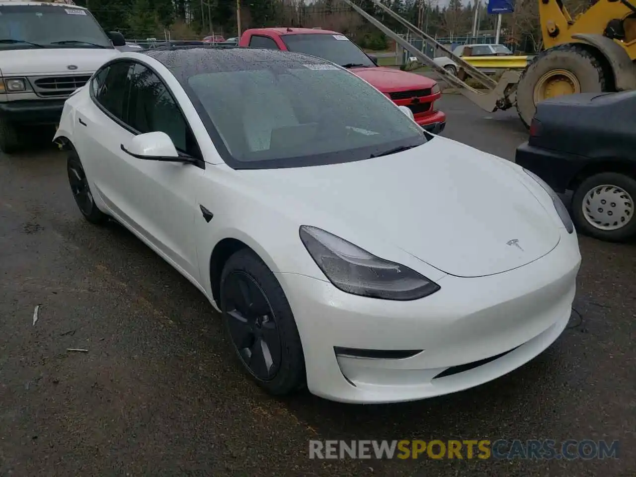 1 Photograph of a damaged car 5YJ3E1EB8NF127568 TESLA MODEL 3 2022