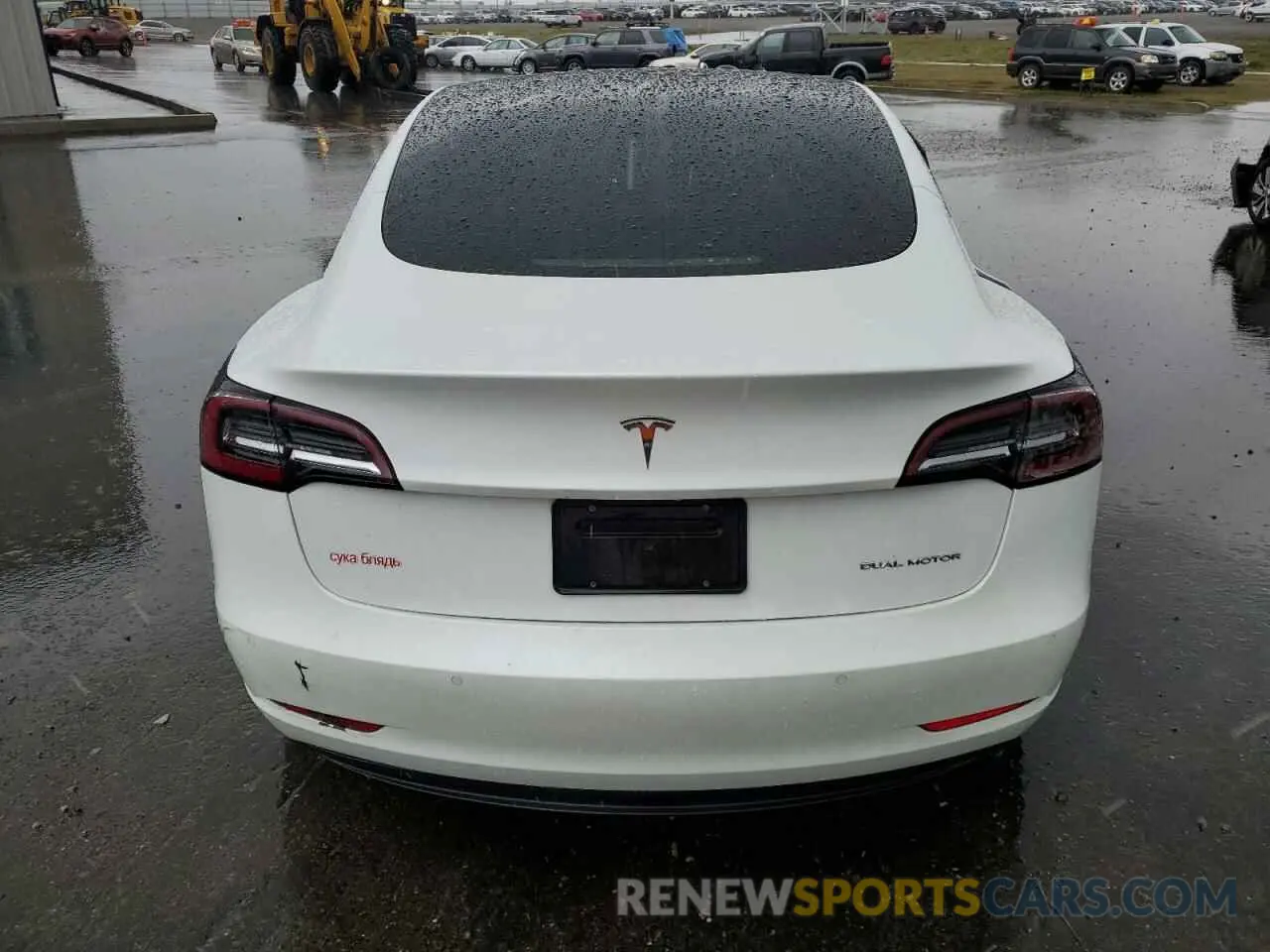 6 Photograph of a damaged car 5YJ3E1EB8NF144421 TESLA MODEL 3 2022