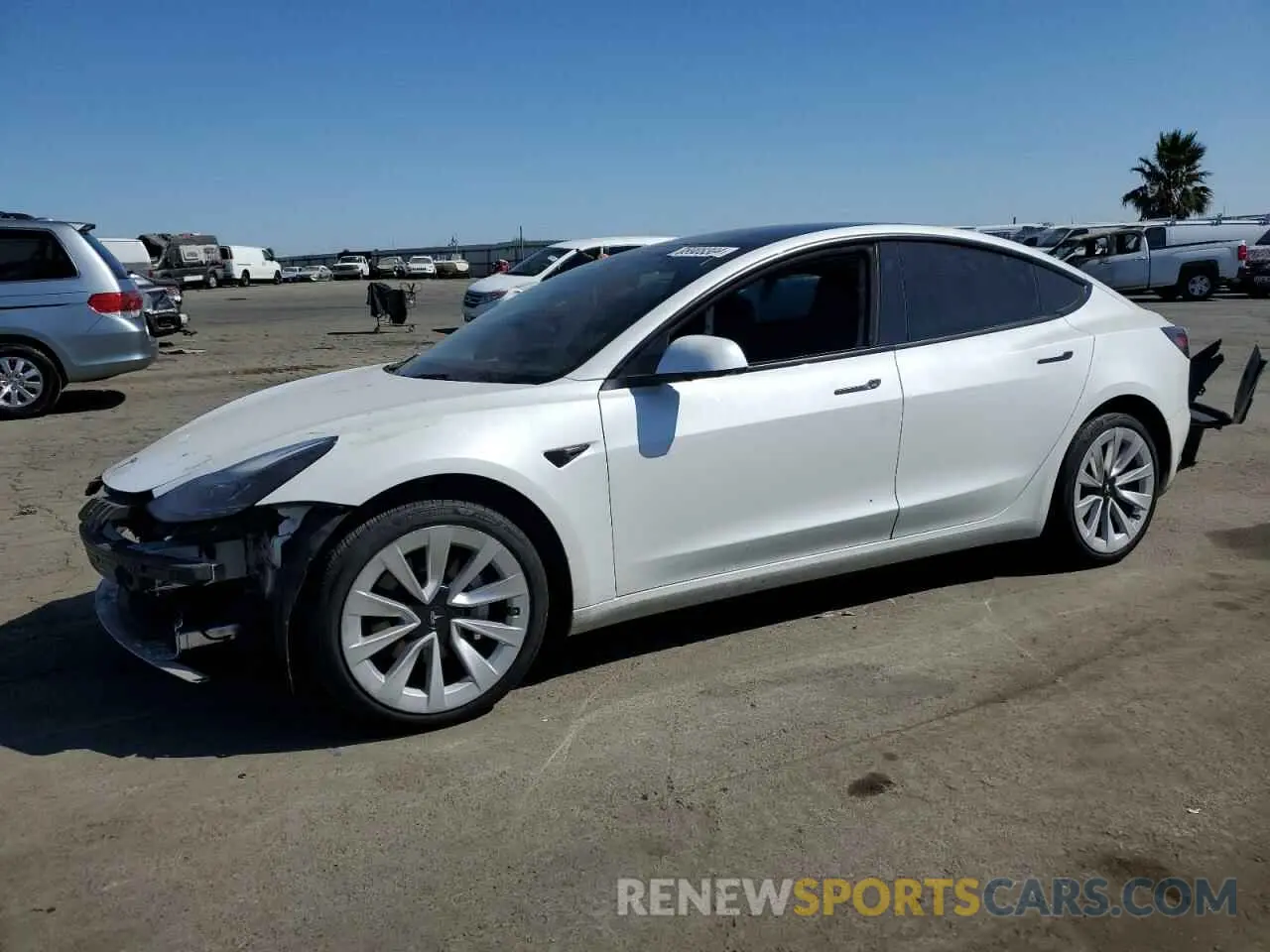 1 Photograph of a damaged car 5YJ3E1EB8NF156195 TESLA MODEL 3 2022