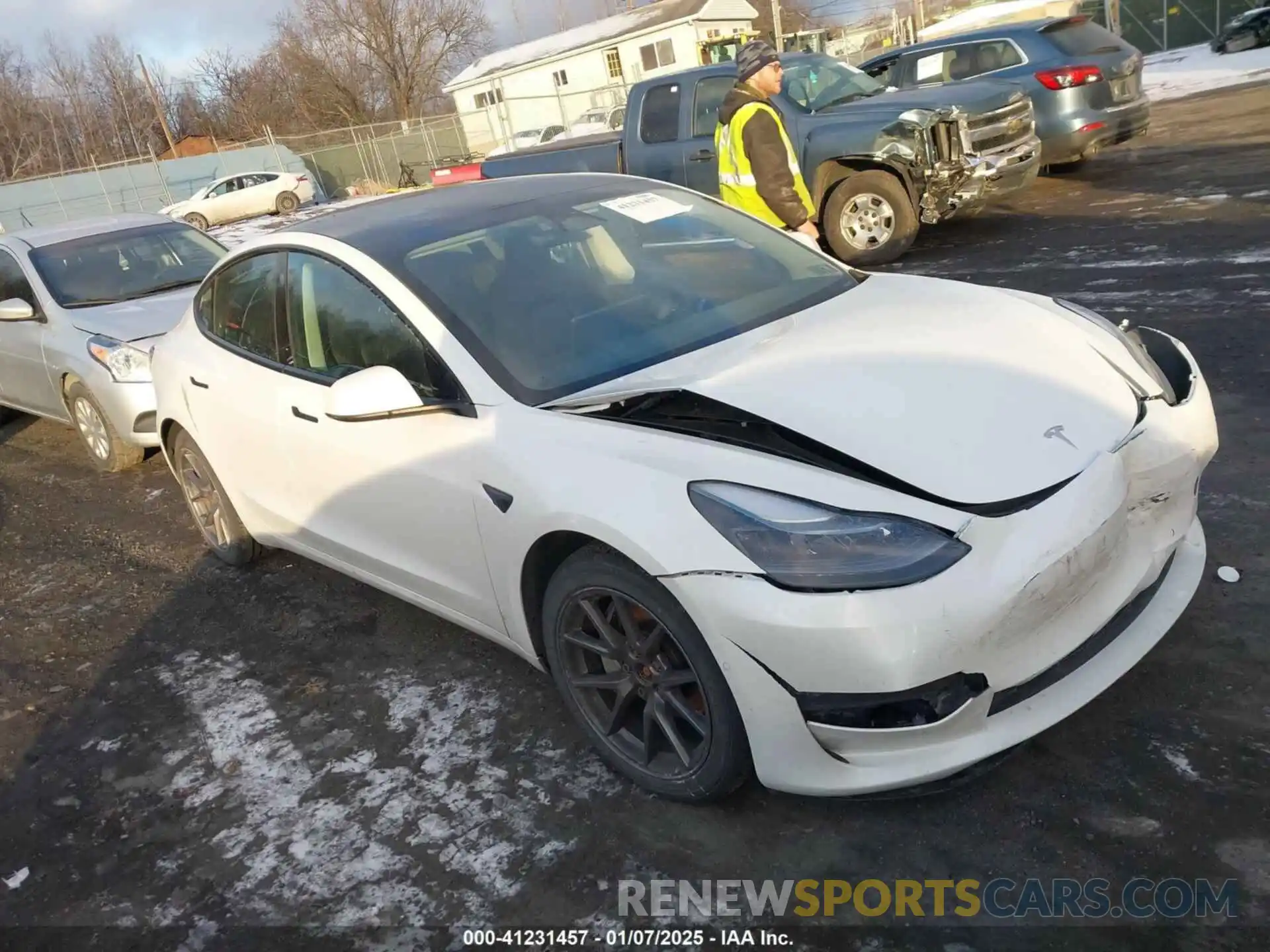 1 Photograph of a damaged car 5YJ3E1EB8NF183736 TESLA MODEL 3 2022